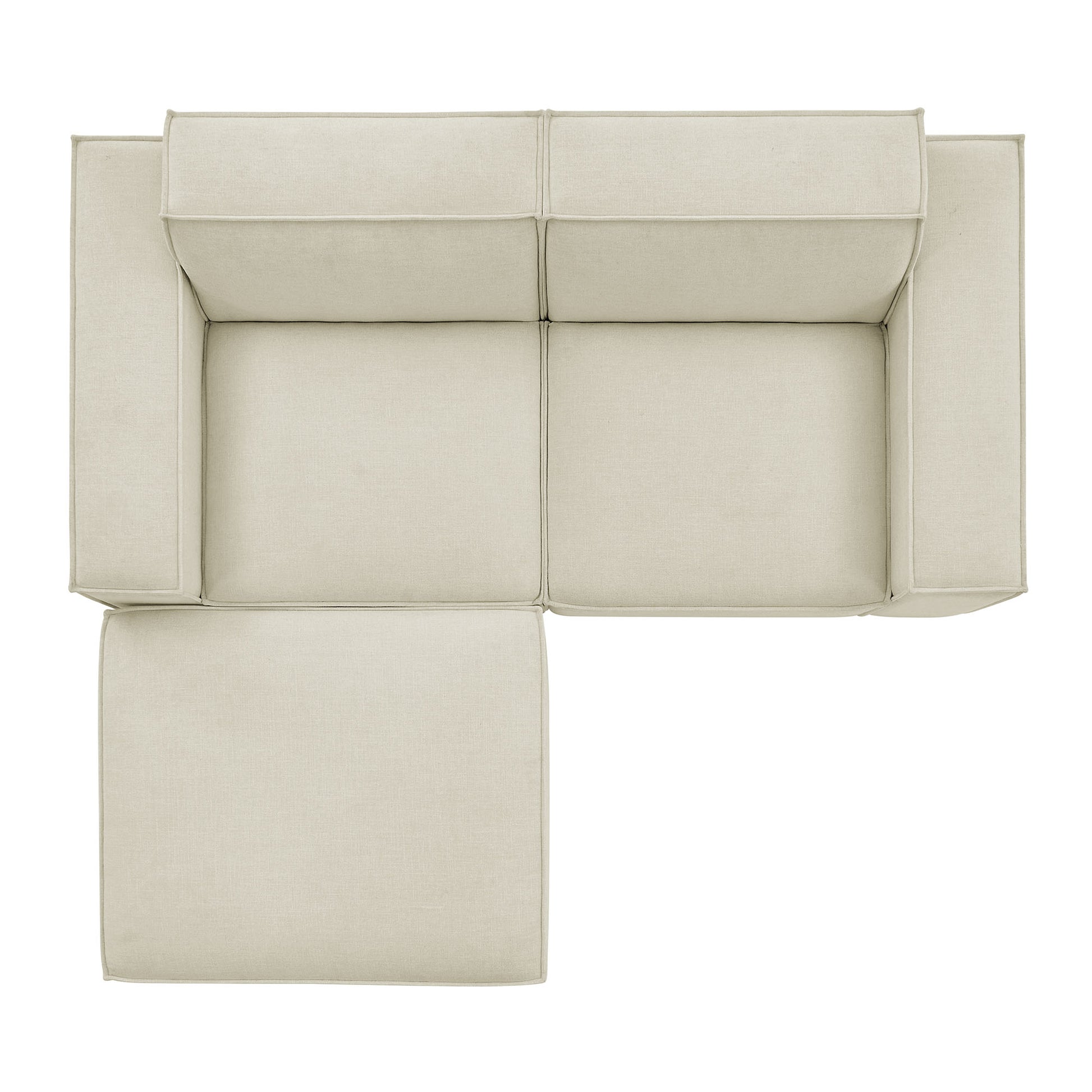 Restore 3-Piece Performance Fabric Upholstered Modular Loveseat with Ottoman by Modway