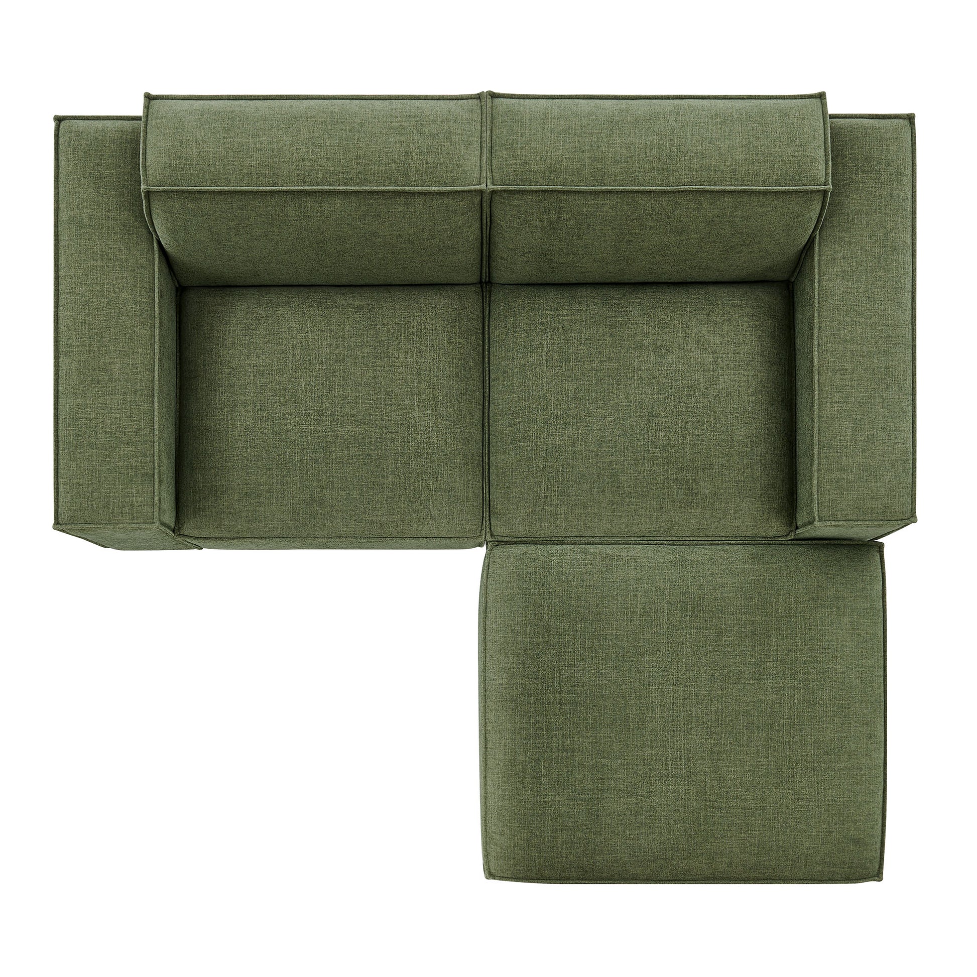 Restore 3-Piece Performance Fabric Upholstered Modular Loveseat with Ottoman by Modway
