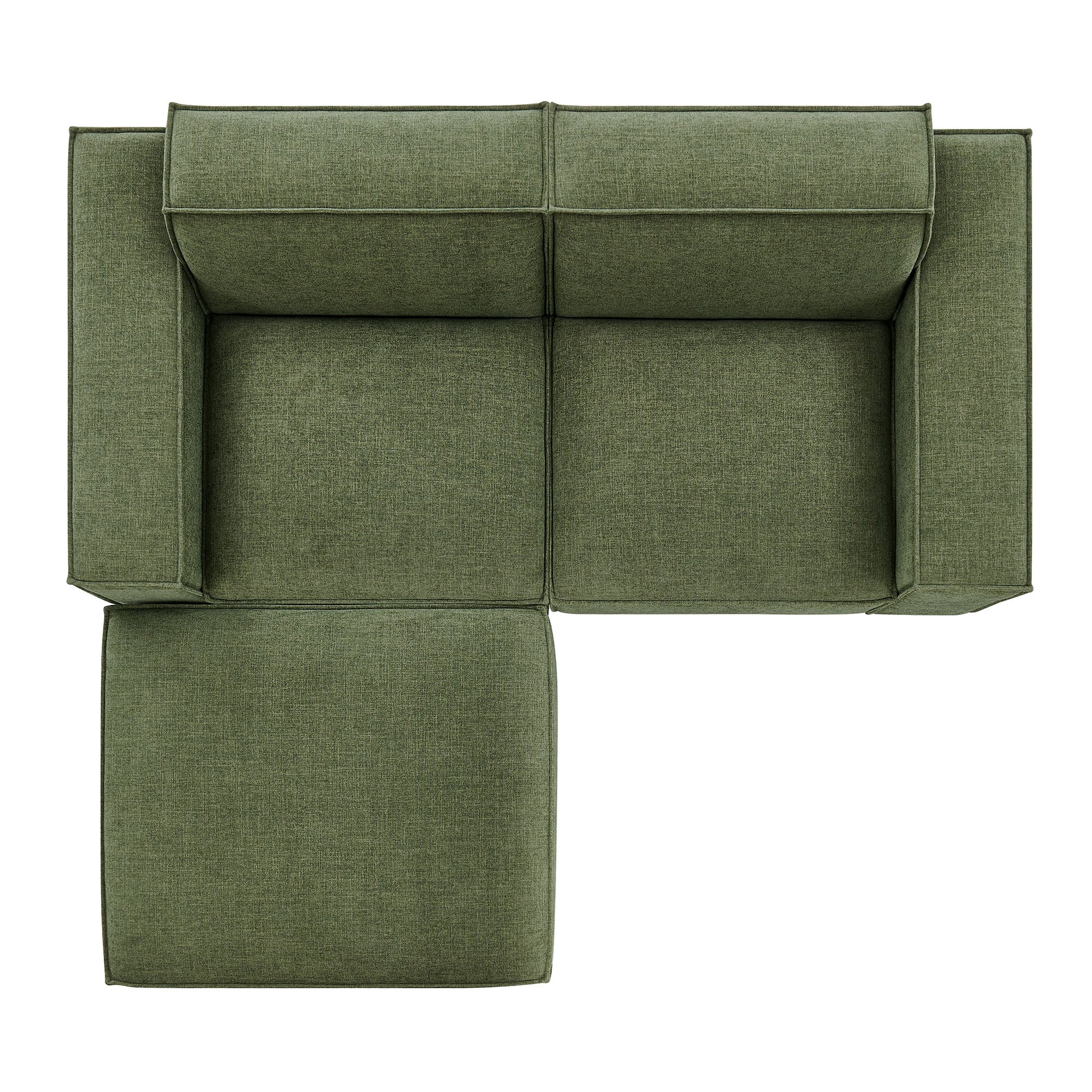 Restore 3-Piece Performance Fabric Upholstered Modular Loveseat with Ottoman by Modway