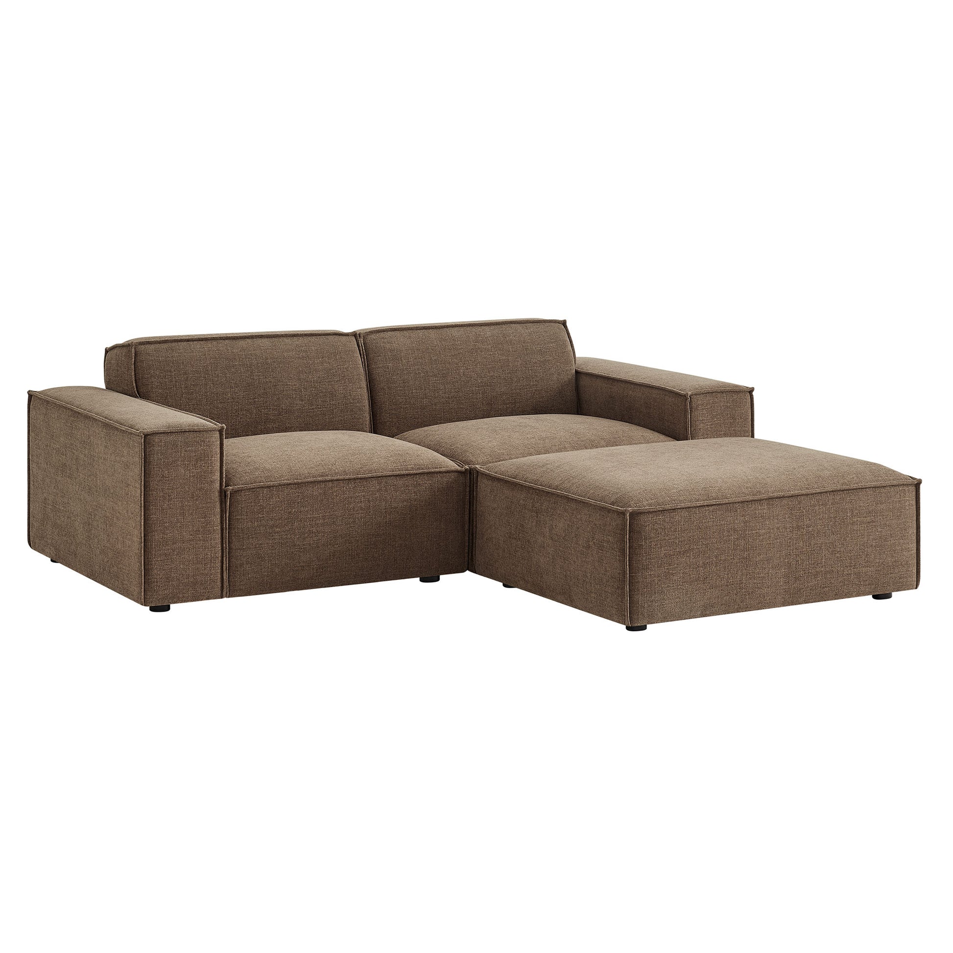 Restore 3-Piece Performance Fabric Upholstered Modular Loveseat with Ottoman by Modway