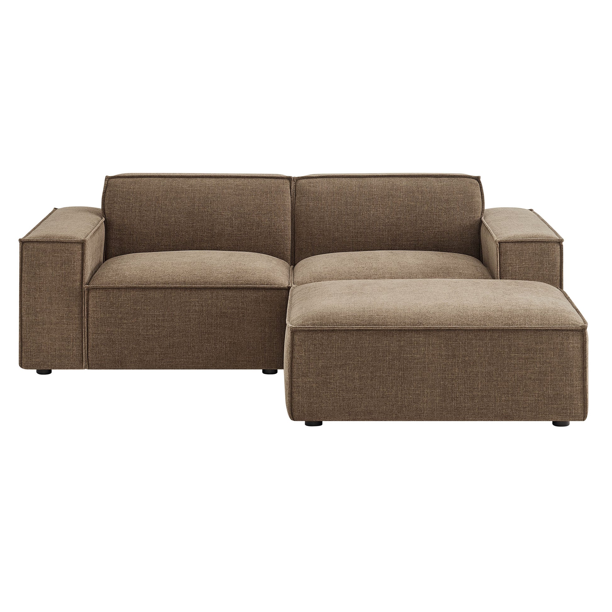 Restore 3-Piece Performance Fabric Upholstered Modular Loveseat with Ottoman by Modway