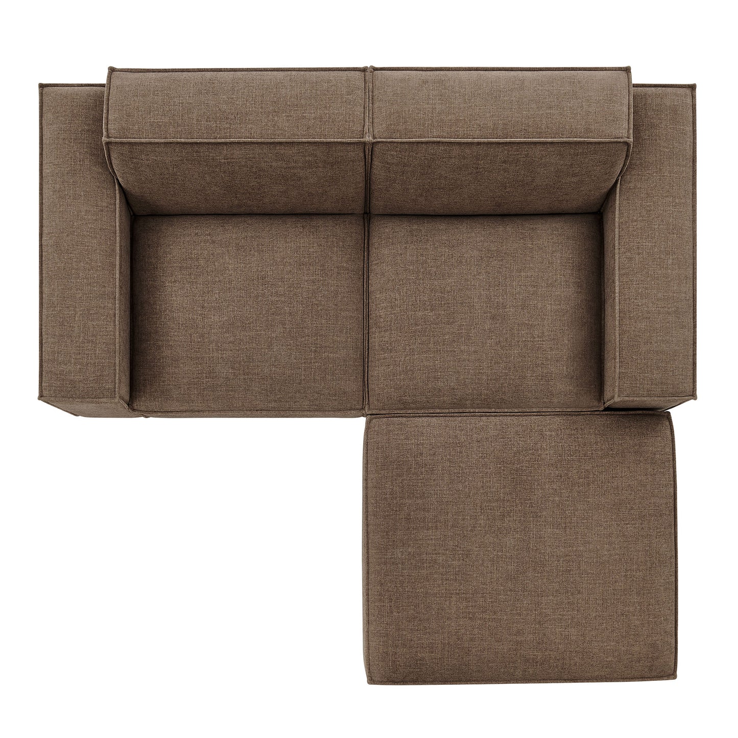 Restore 3-Piece Performance Fabric Upholstered Modular Loveseat with Ottoman by Modway