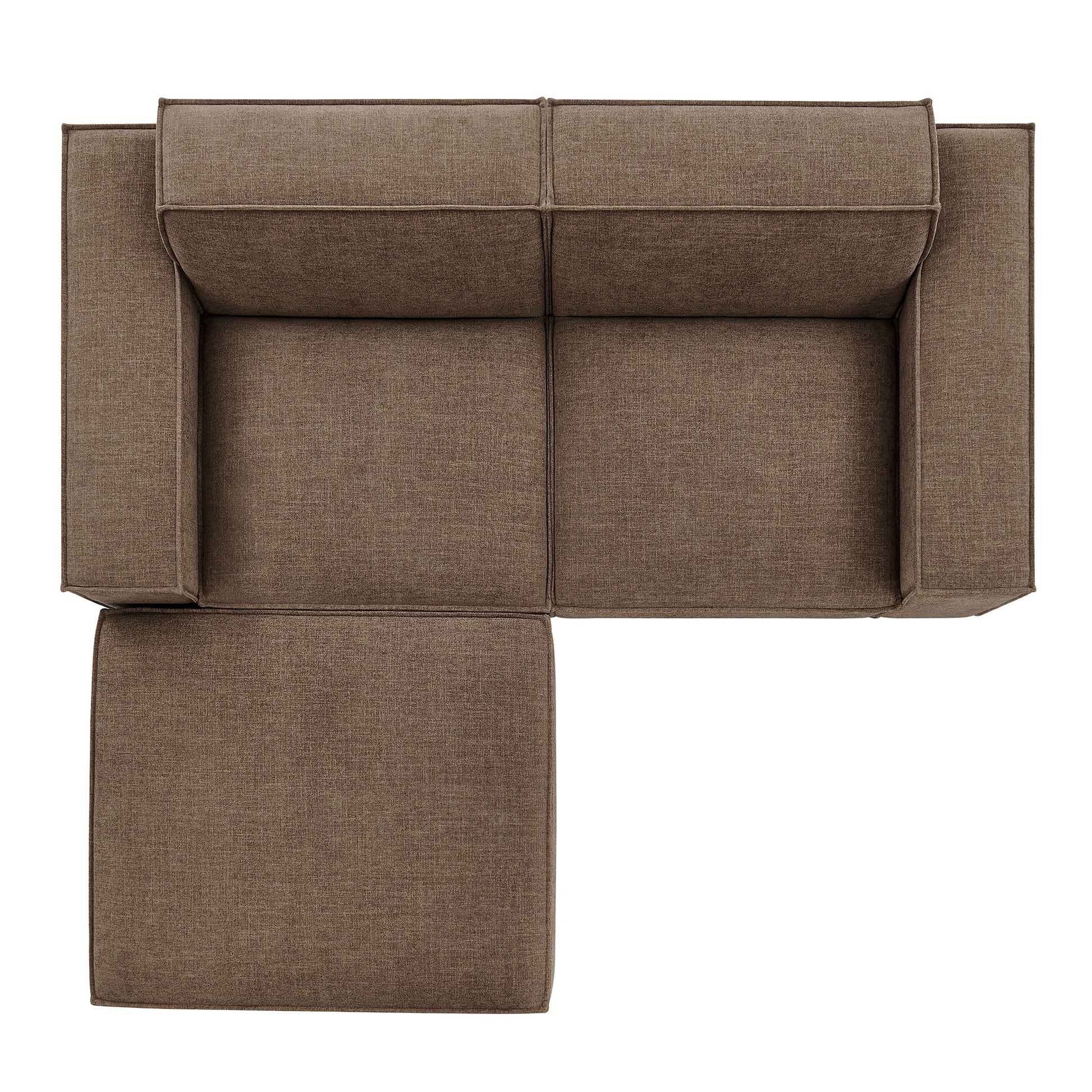 Restore 3-Piece Performance Fabric Upholstered Modular Loveseat with Ottoman by Modway