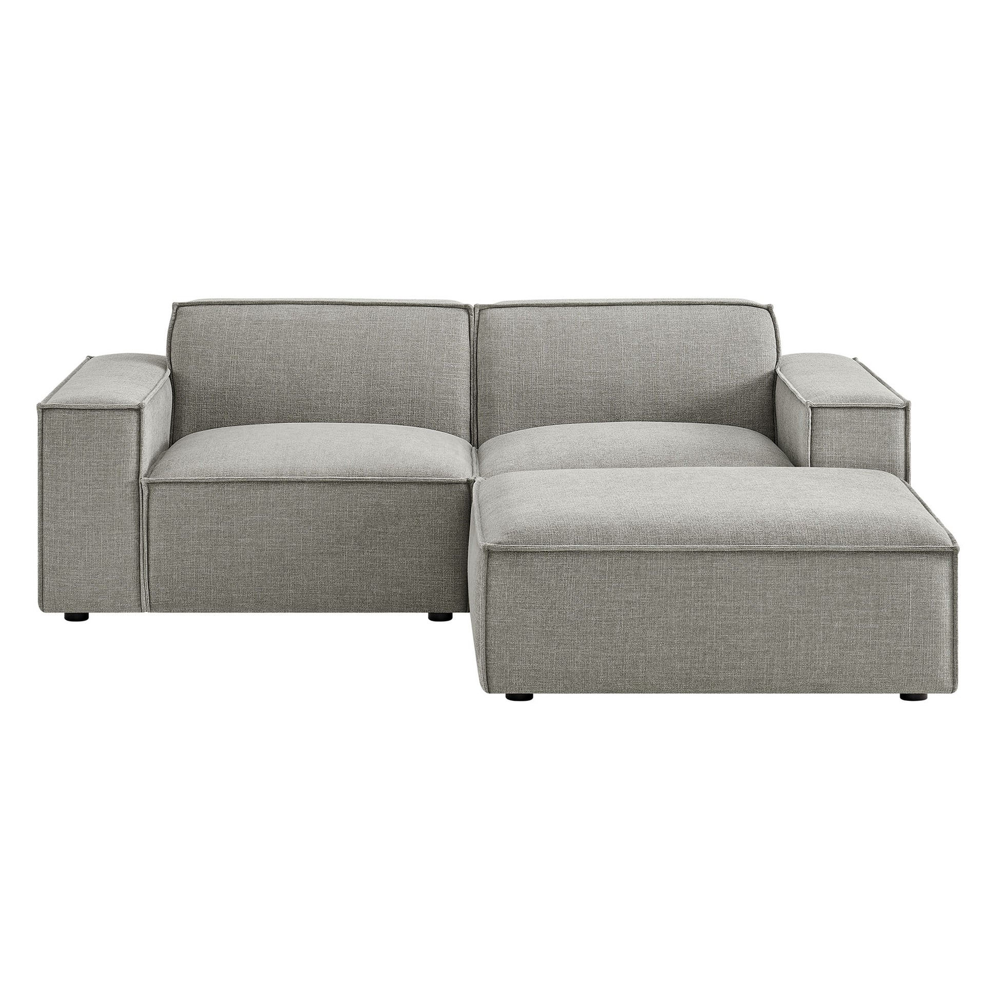 Restore 3-Piece Performance Fabric Upholstered Modular Loveseat with Ottoman by Modway