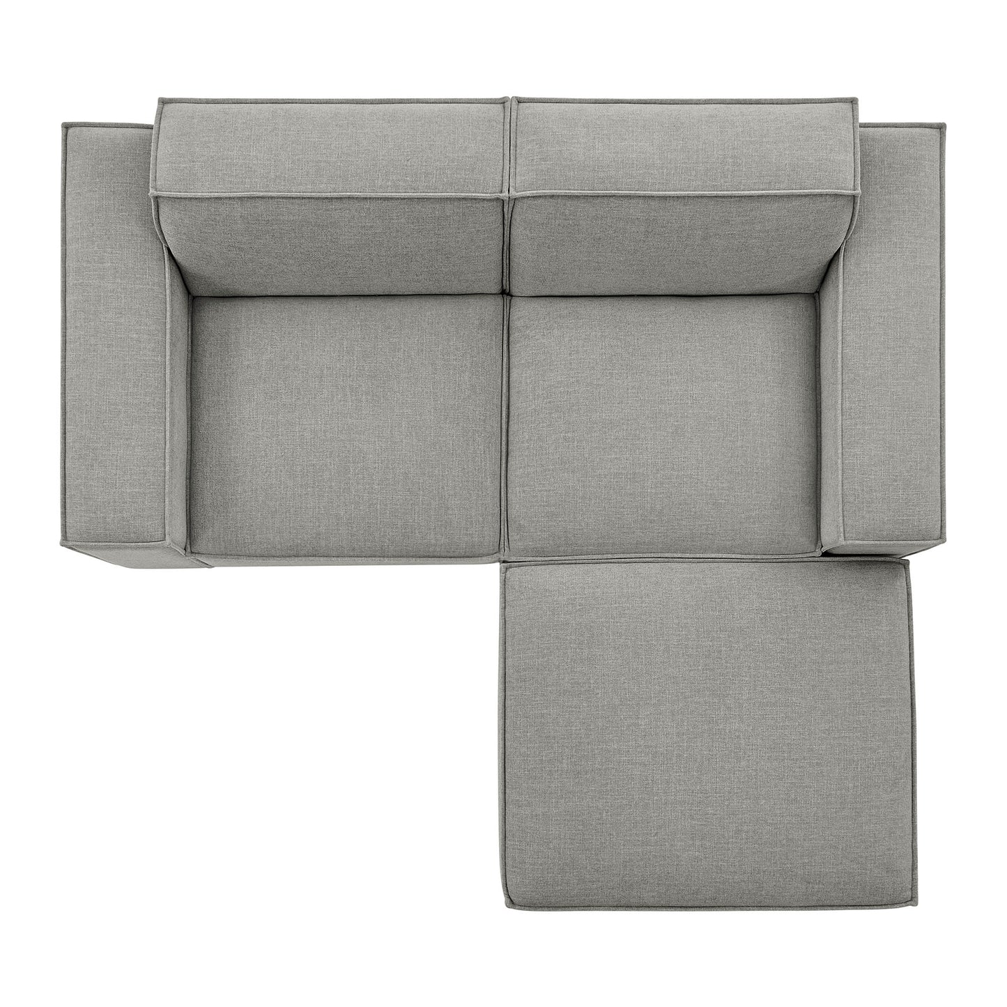 Restore 3-Piece Performance Fabric Upholstered Modular Loveseat with Ottoman by Modway
