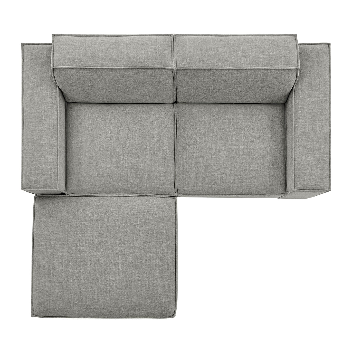 Restore 3-Piece Performance Fabric Upholstered Modular Loveseat with Ottoman by Modway