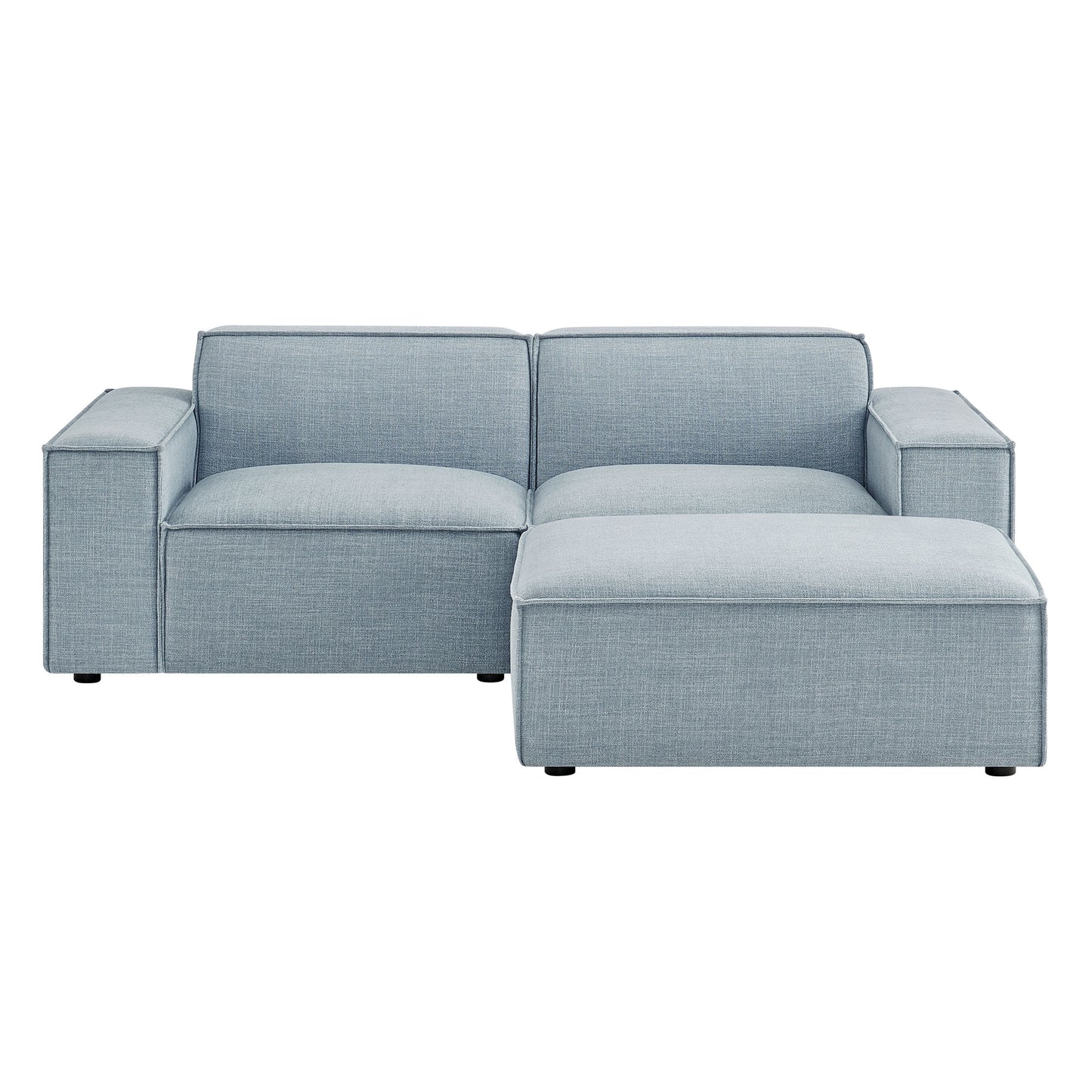 Restore 3-Piece Performance Fabric Upholstered Modular Loveseat with Ottoman by Modway