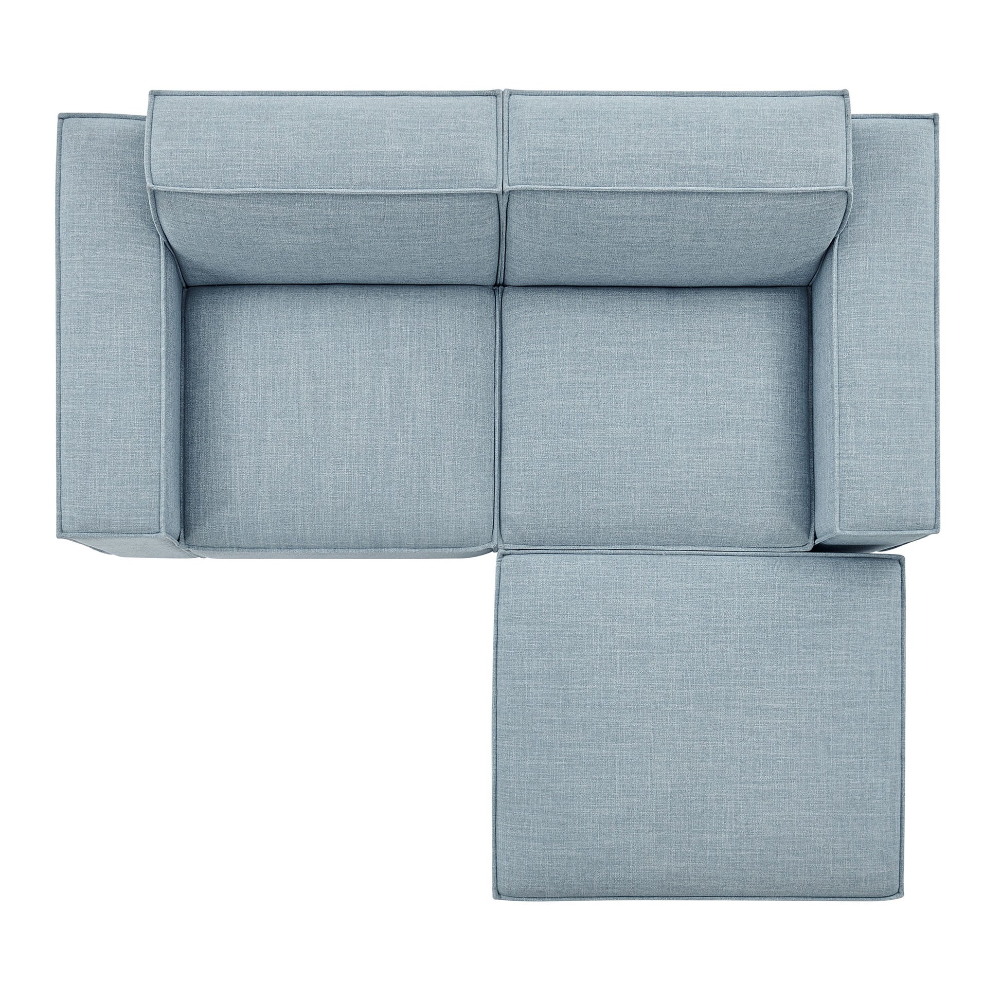 Restore 3-Piece Performance Fabric Upholstered Modular Loveseat with Ottoman by Modway