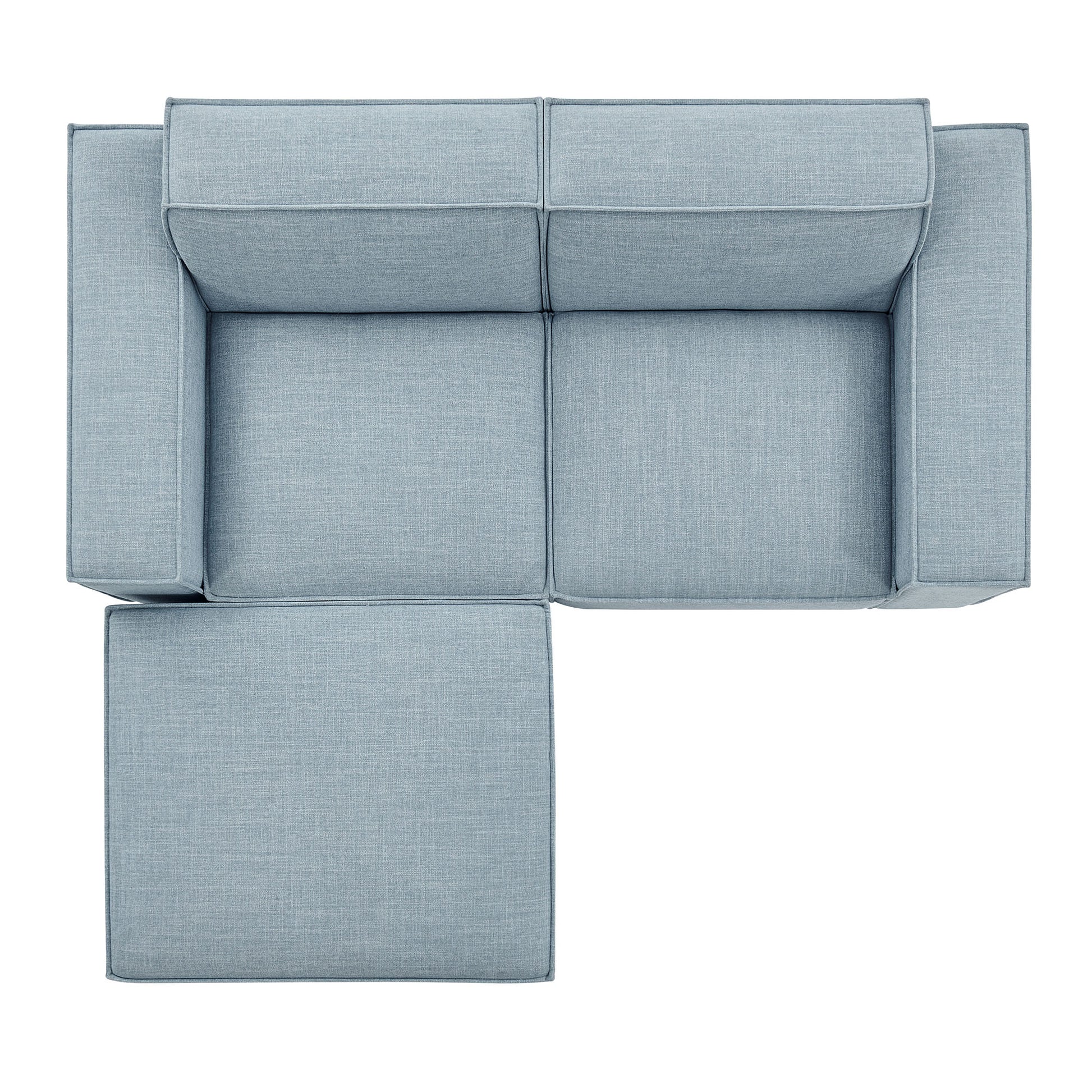 Restore 3-Piece Performance Fabric Upholstered Modular Loveseat with Ottoman by Modway