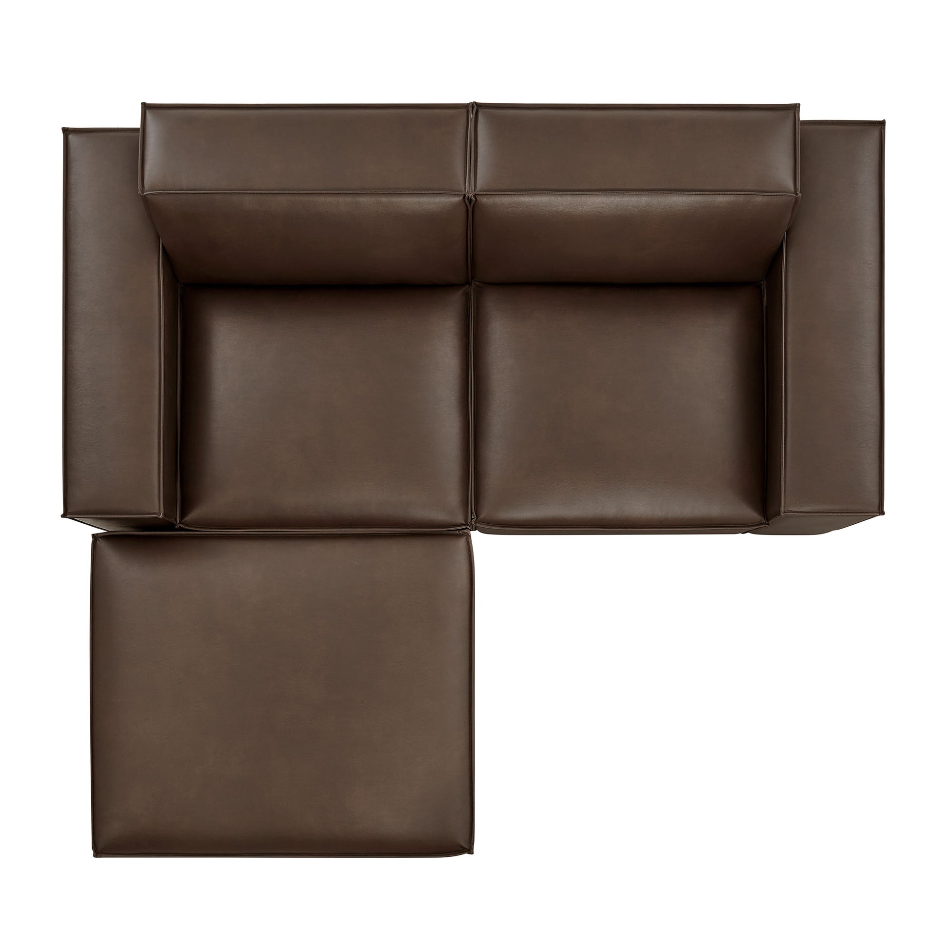 Restore 3-Piece Vegan Leather Modular Loveseat with Ottoman by Modway