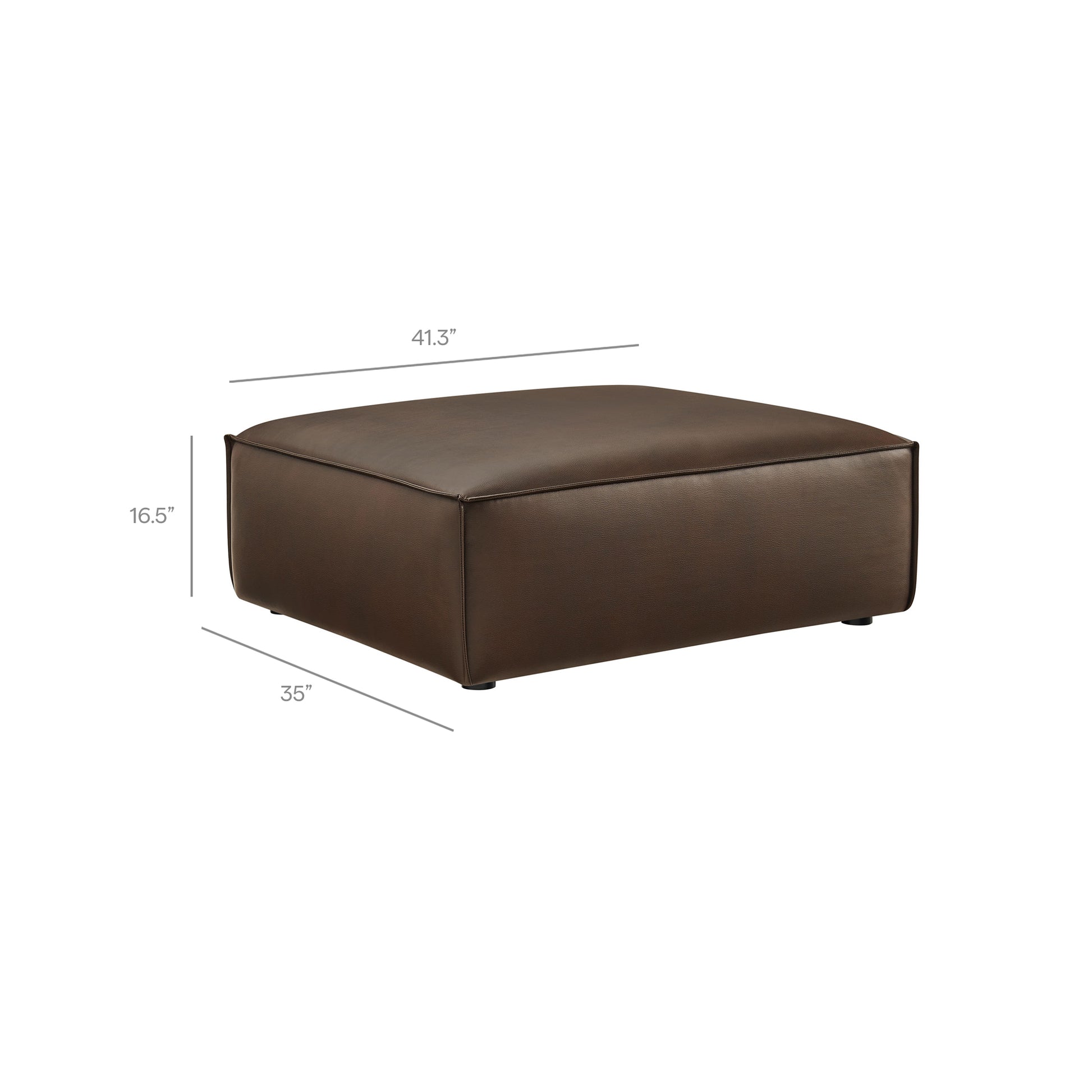 Restore 3-Piece Vegan Leather Modular Loveseat with Ottoman by Modway