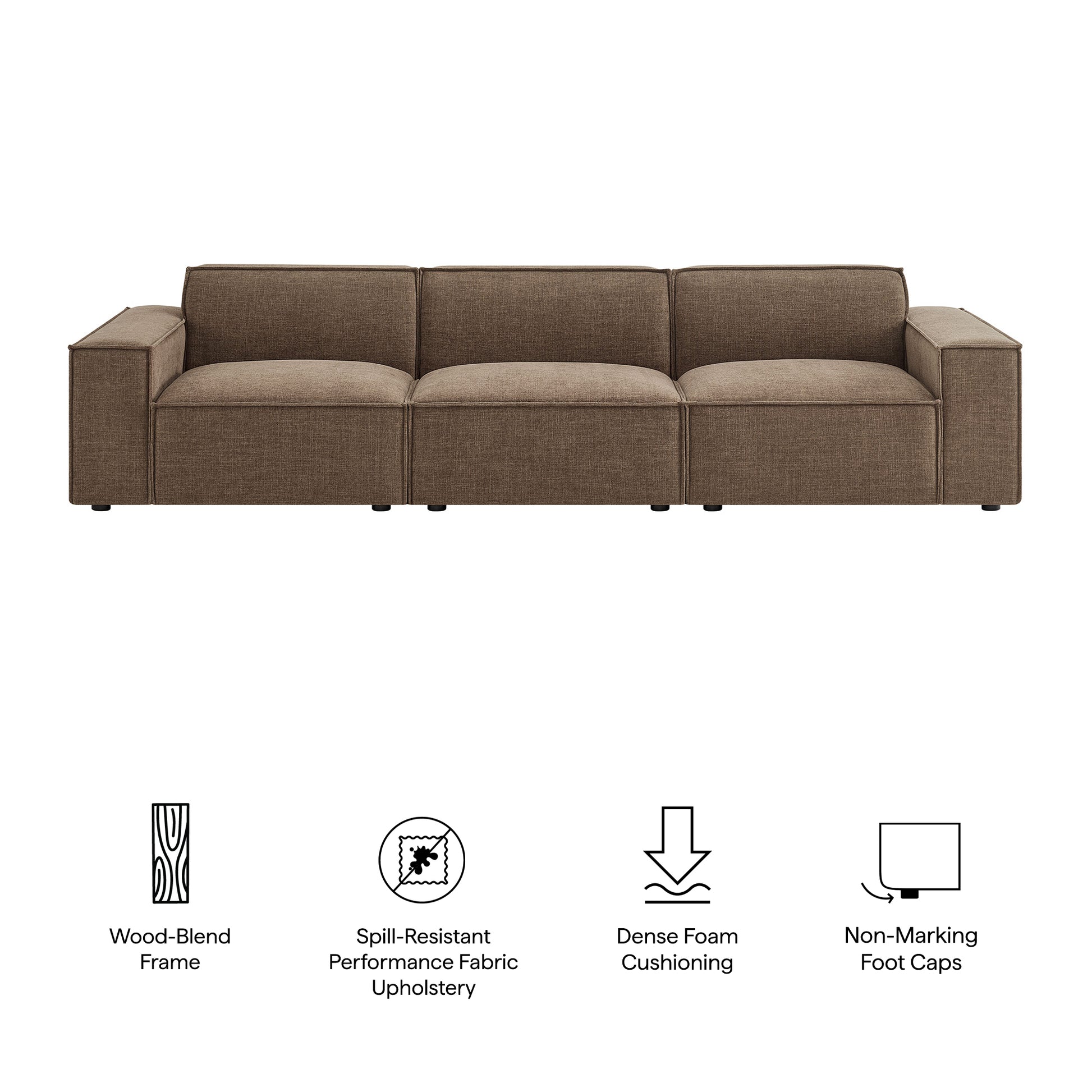 Restore 3-Piece Performance Fabric Upholstered Modular Sofa Set by Modway