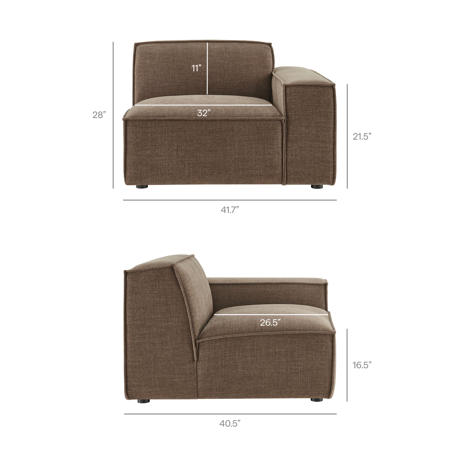 Restore 3-Piece Performance Fabric Upholstered Modular Sofa Set by Modway
