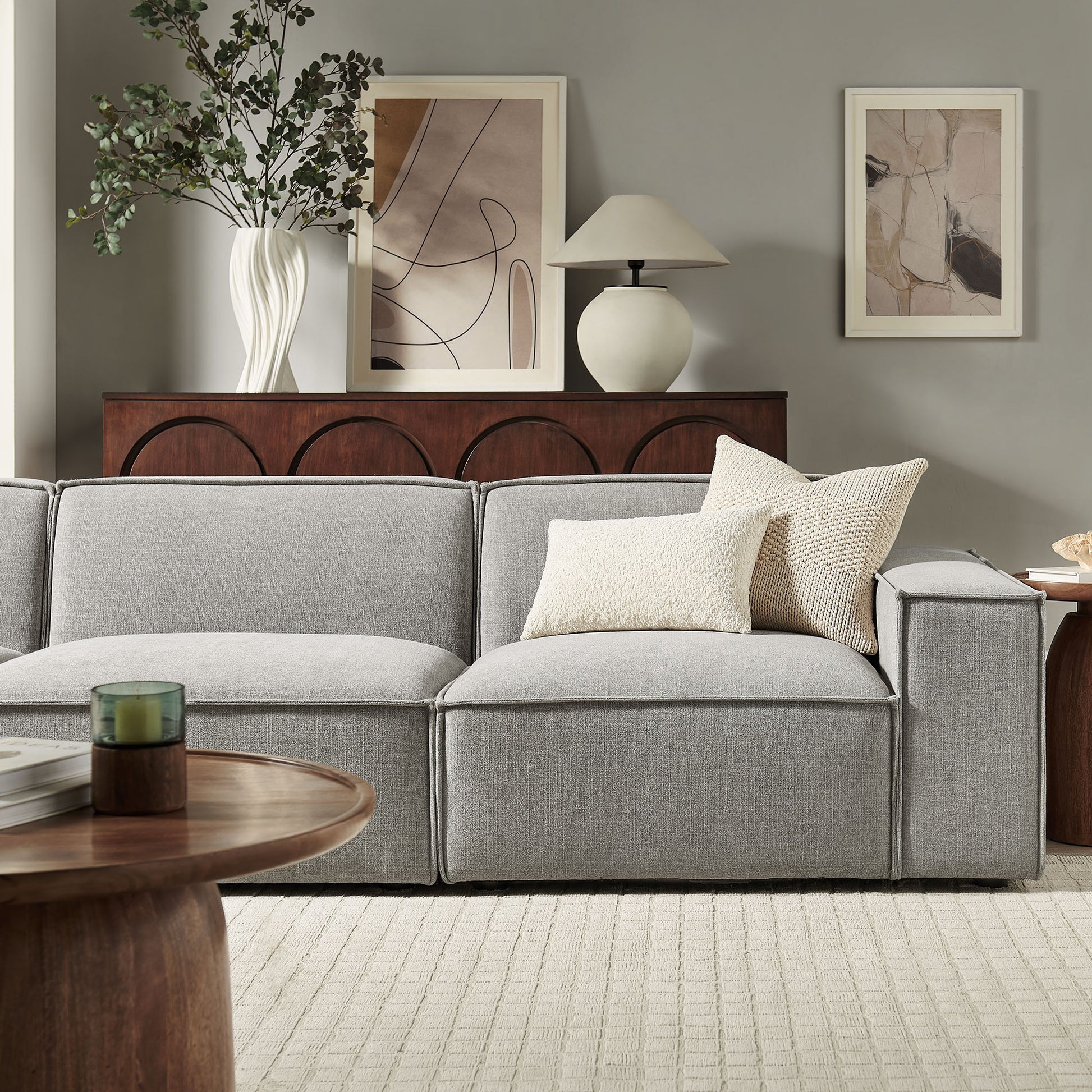 Restore 3-Piece Performance Fabric Upholstered Modular Sofa Set by Modway
