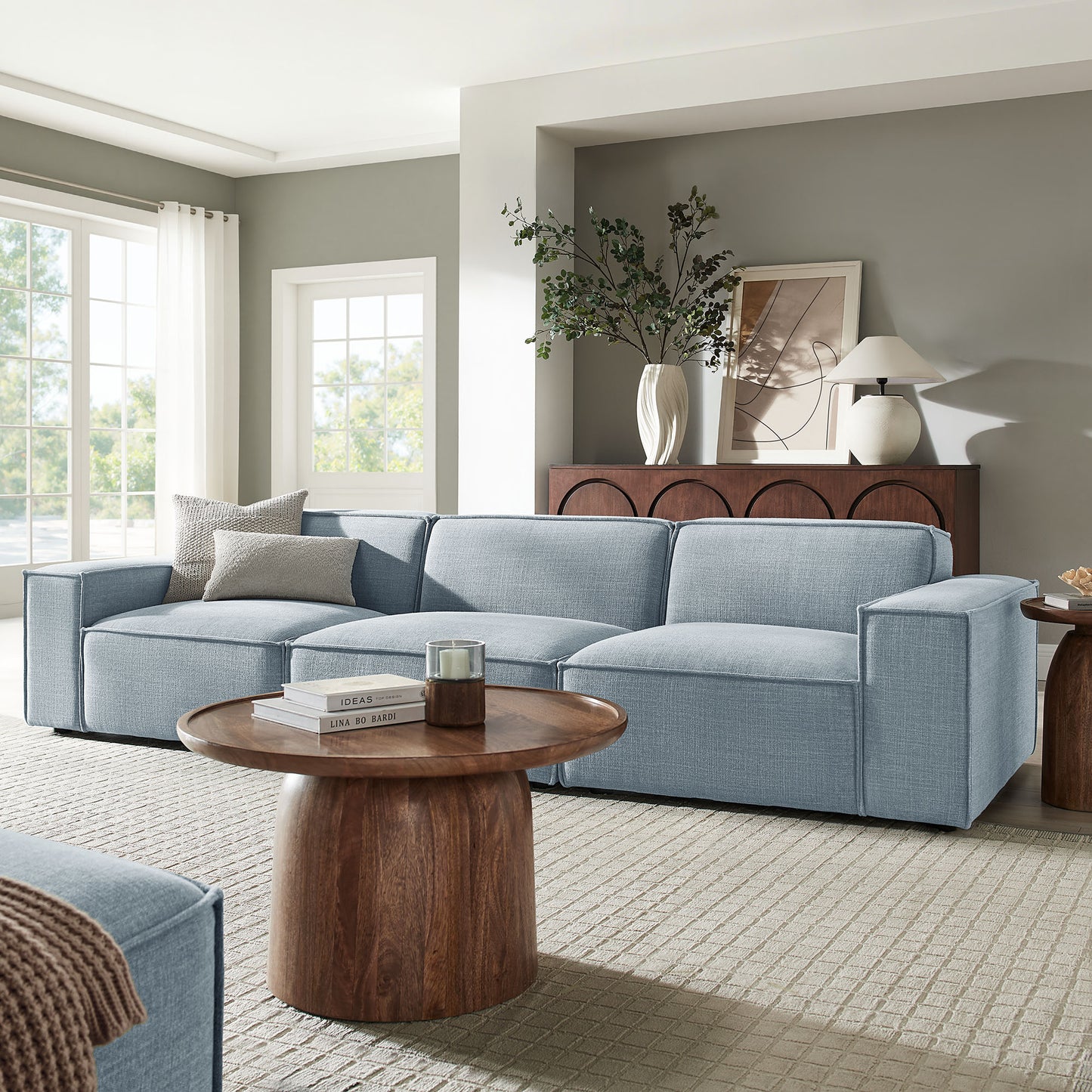 Restore 3-Piece Performance Fabric Upholstered Modular Sofa Set by Modway