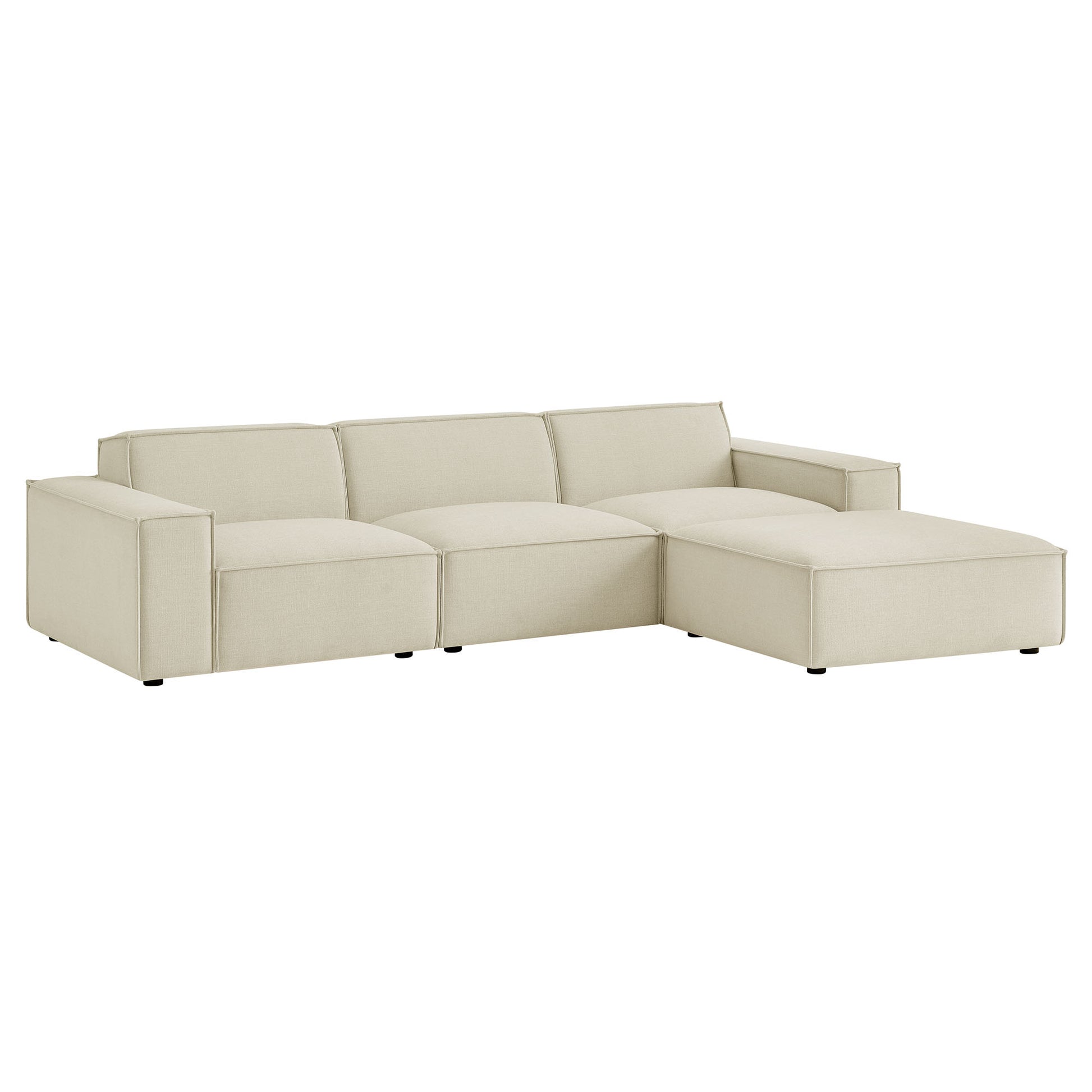 Restore 4-Piece Performance Fabric Upholstered Modular Sofa Set with Ottoman by Modway