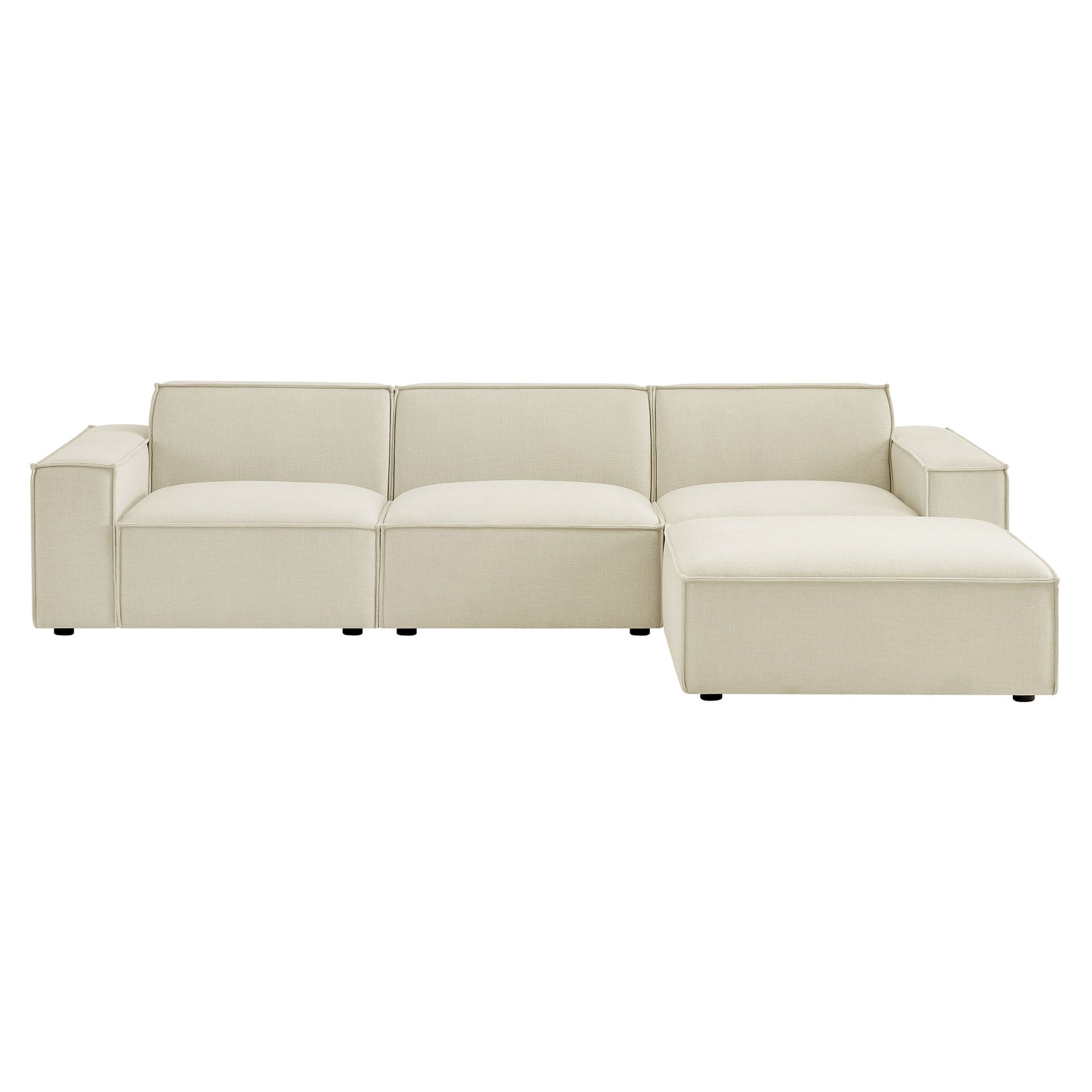 Restore 4-Piece Performance Fabric Upholstered Modular Sofa Set with Ottoman by Modway
