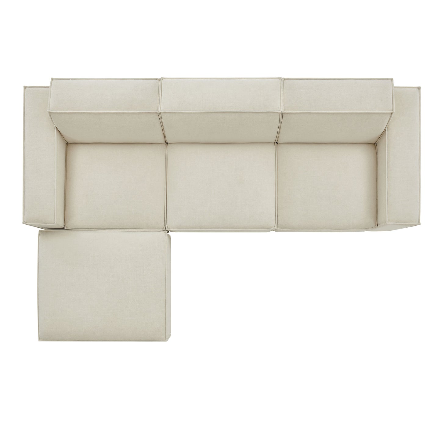Restore 4-Piece Performance Fabric Upholstered Modular Sofa Set with Ottoman by Modway