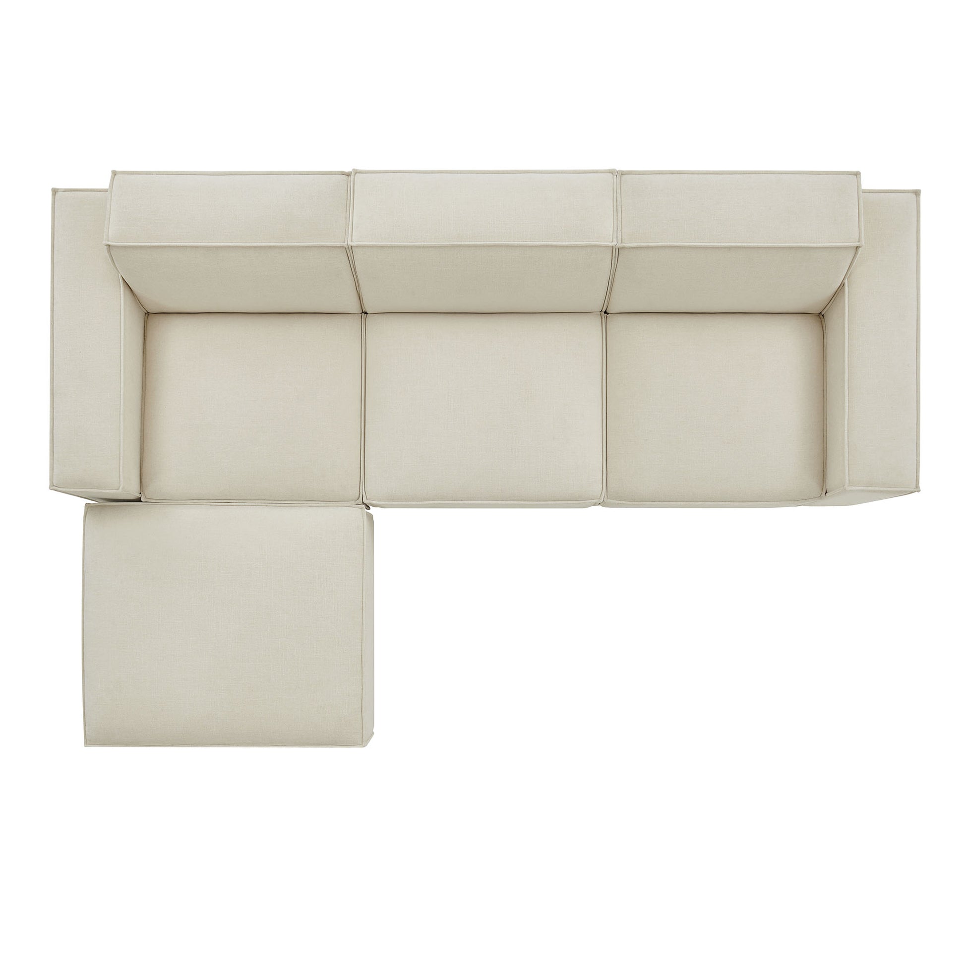 Restore 4-Piece Performance Fabric Upholstered Modular Sofa Set with Ottoman by Modway