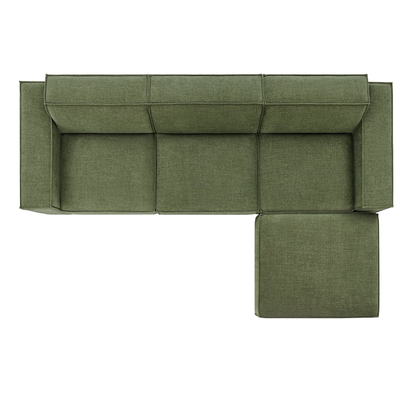 Restore 4-Piece Performance Fabric Upholstered Modular Sofa Set with Ottoman by Modway
