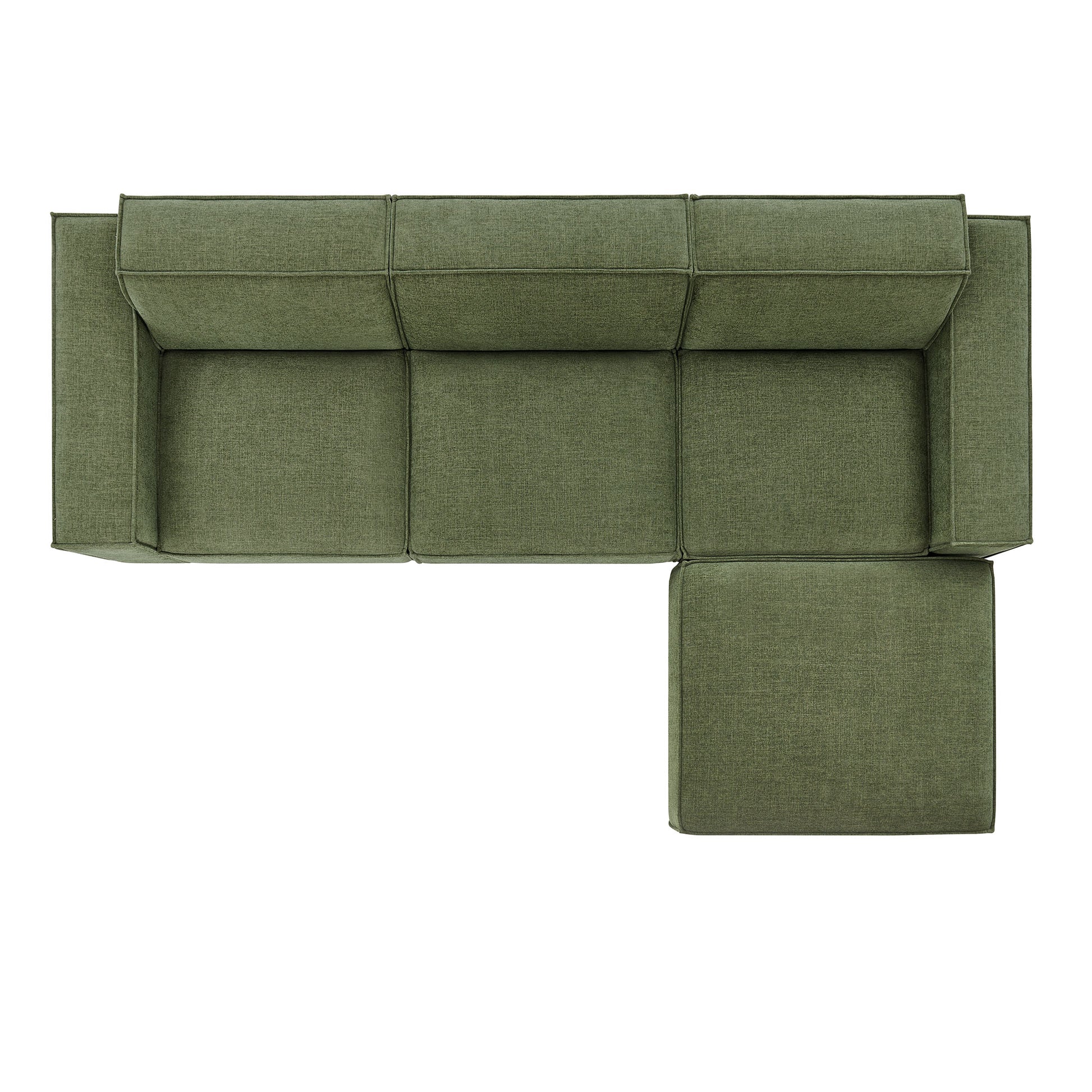Restore 4-Piece Performance Fabric Upholstered Modular Sofa Set with Ottoman by Modway