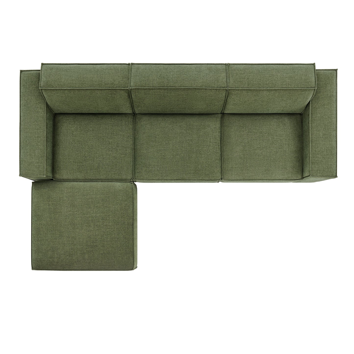Restore 4-Piece Performance Fabric Upholstered Modular Sofa Set with Ottoman by Modway