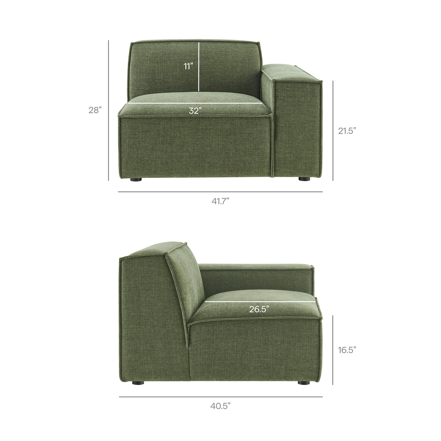 Restore 4-Piece Performance Fabric Upholstered Modular Sofa Set with Ottoman by Modway