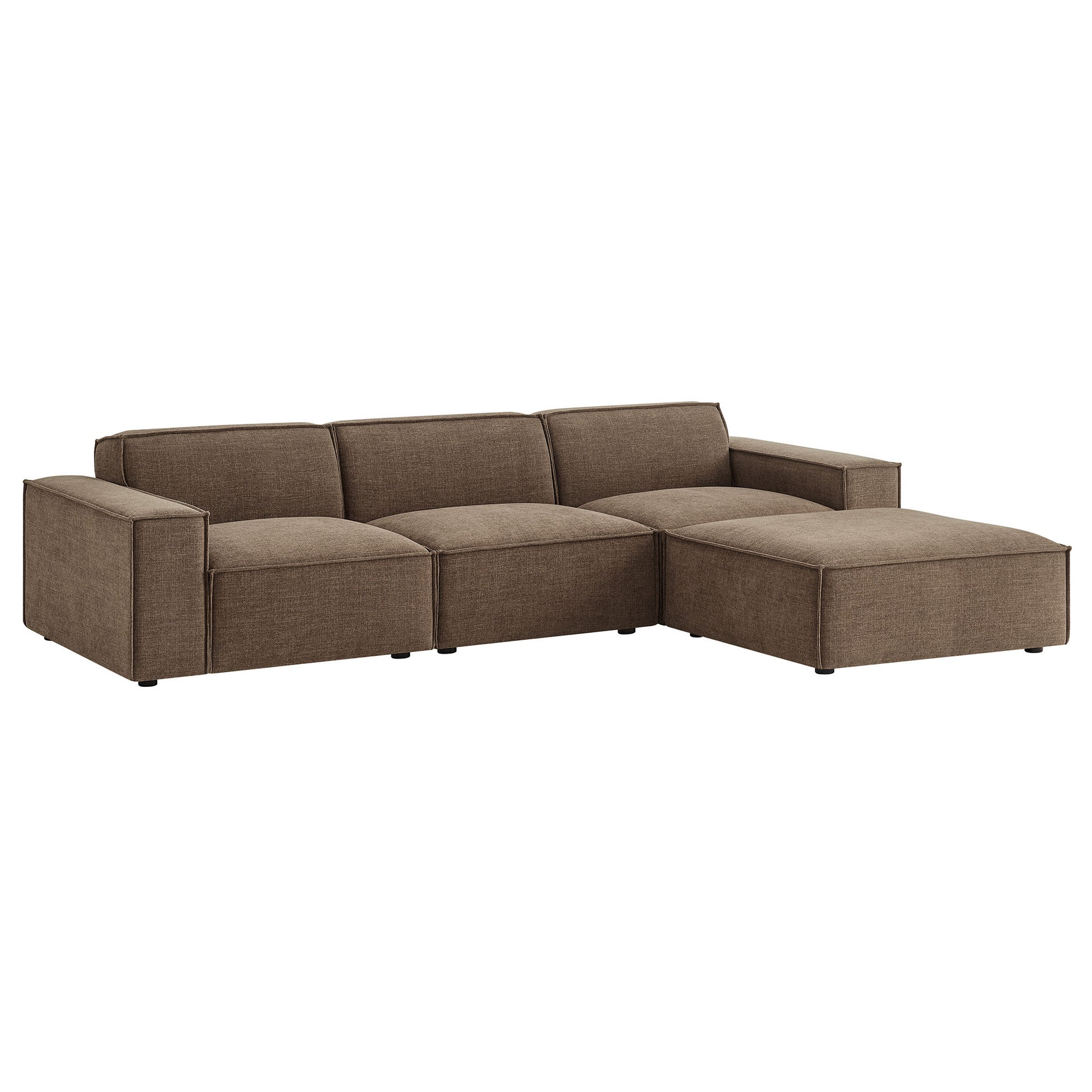 Restore 4-Piece Performance Fabric Upholstered Modular Sofa Set with Ottoman by Modway