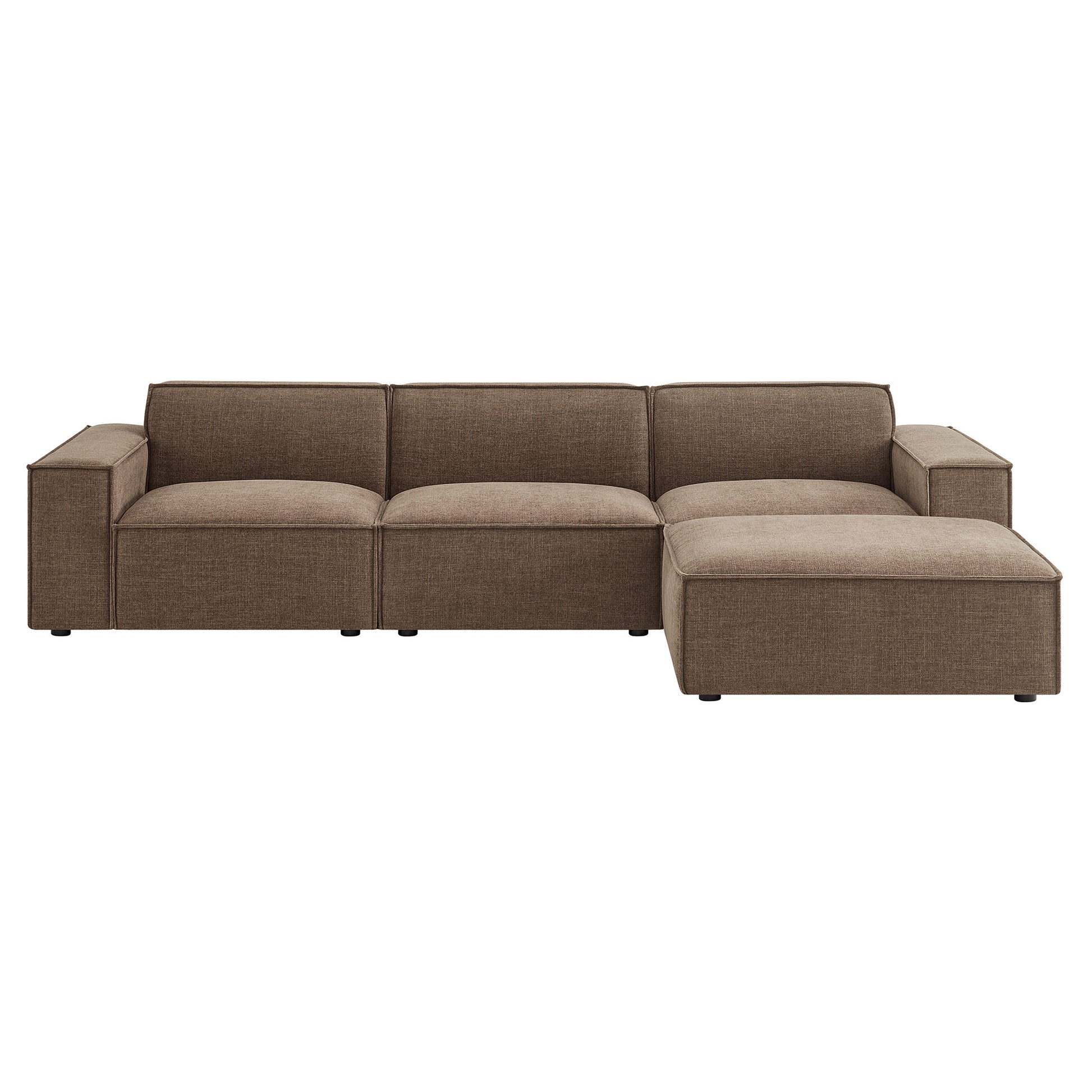 Restore 4-Piece Performance Fabric Upholstered Modular Sofa Set with Ottoman by Modway