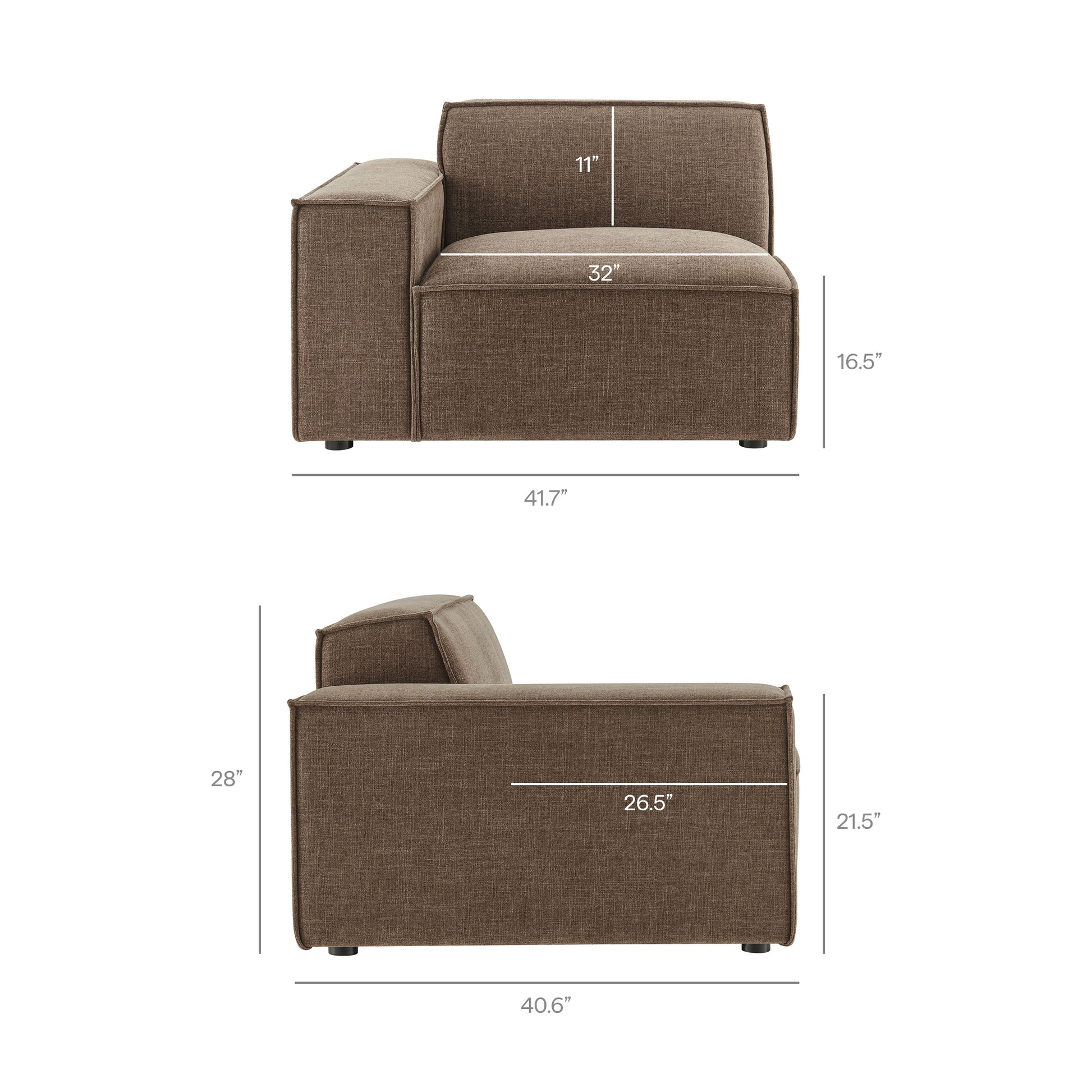 Restore 4-Piece Performance Fabric Upholstered Modular Sofa Set with Ottoman by Modway