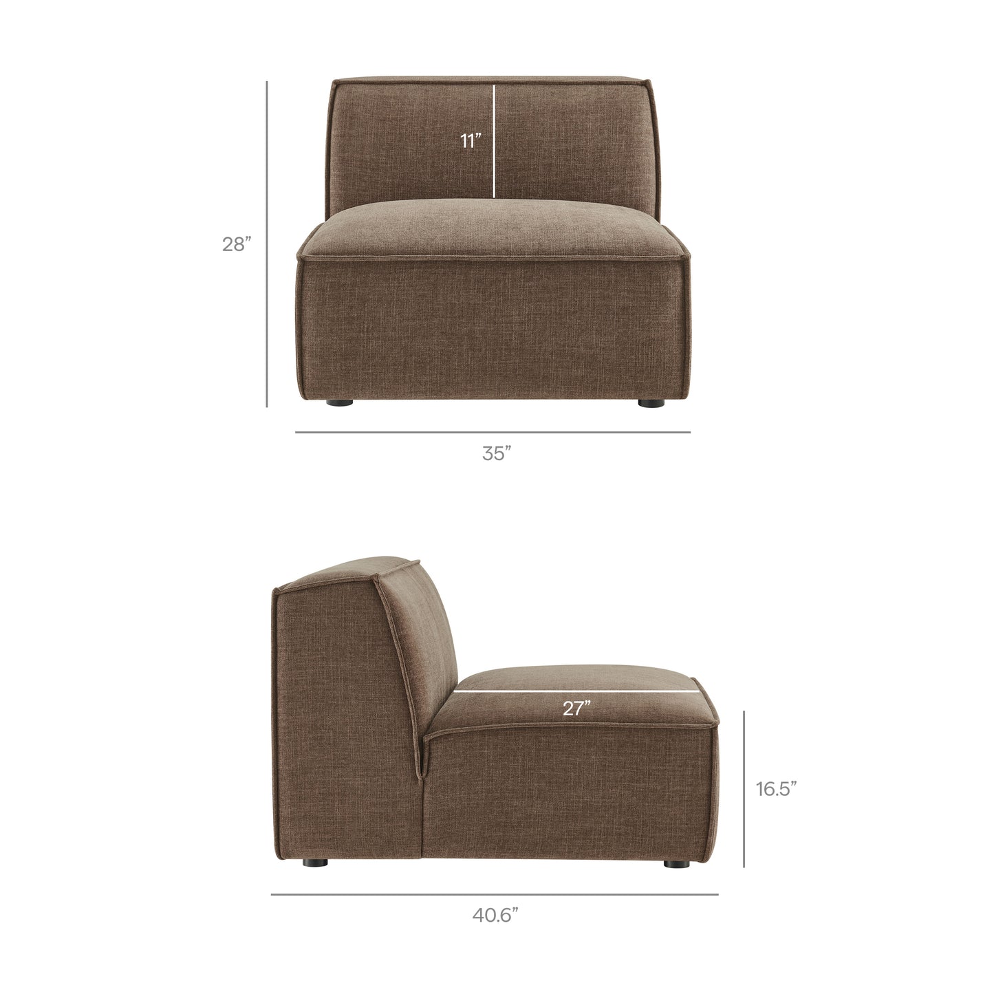 Restore 4-Piece Performance Fabric Upholstered Modular Sofa Set with Ottoman by Modway