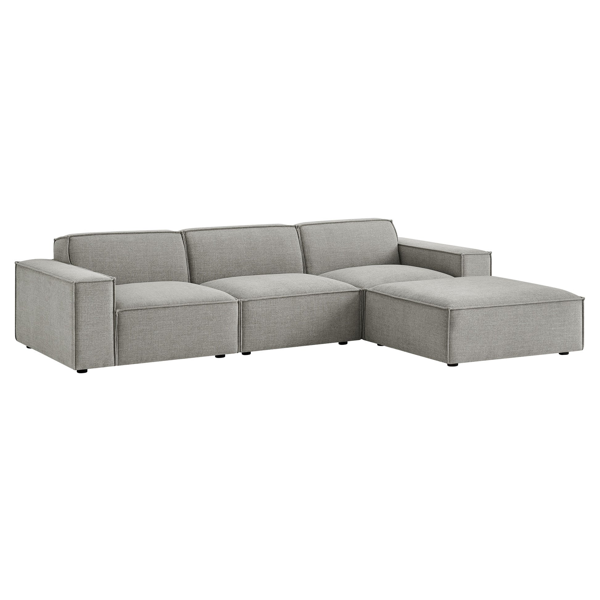 Restore 4-Piece Performance Fabric Upholstered Modular Sofa Set with Ottoman by Modway