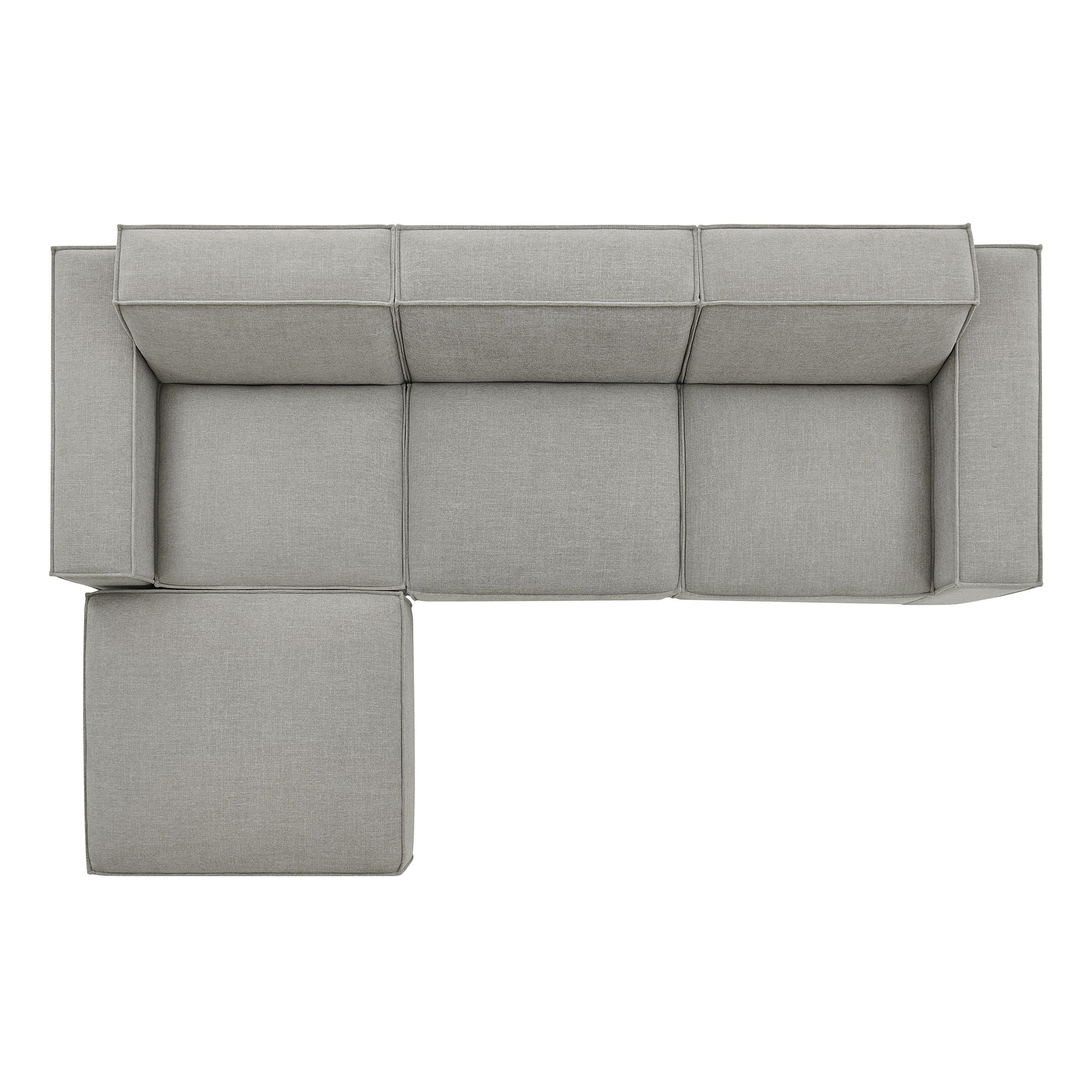 Restore 4-Piece Performance Fabric Upholstered Modular Sofa Set with Ottoman by Modway