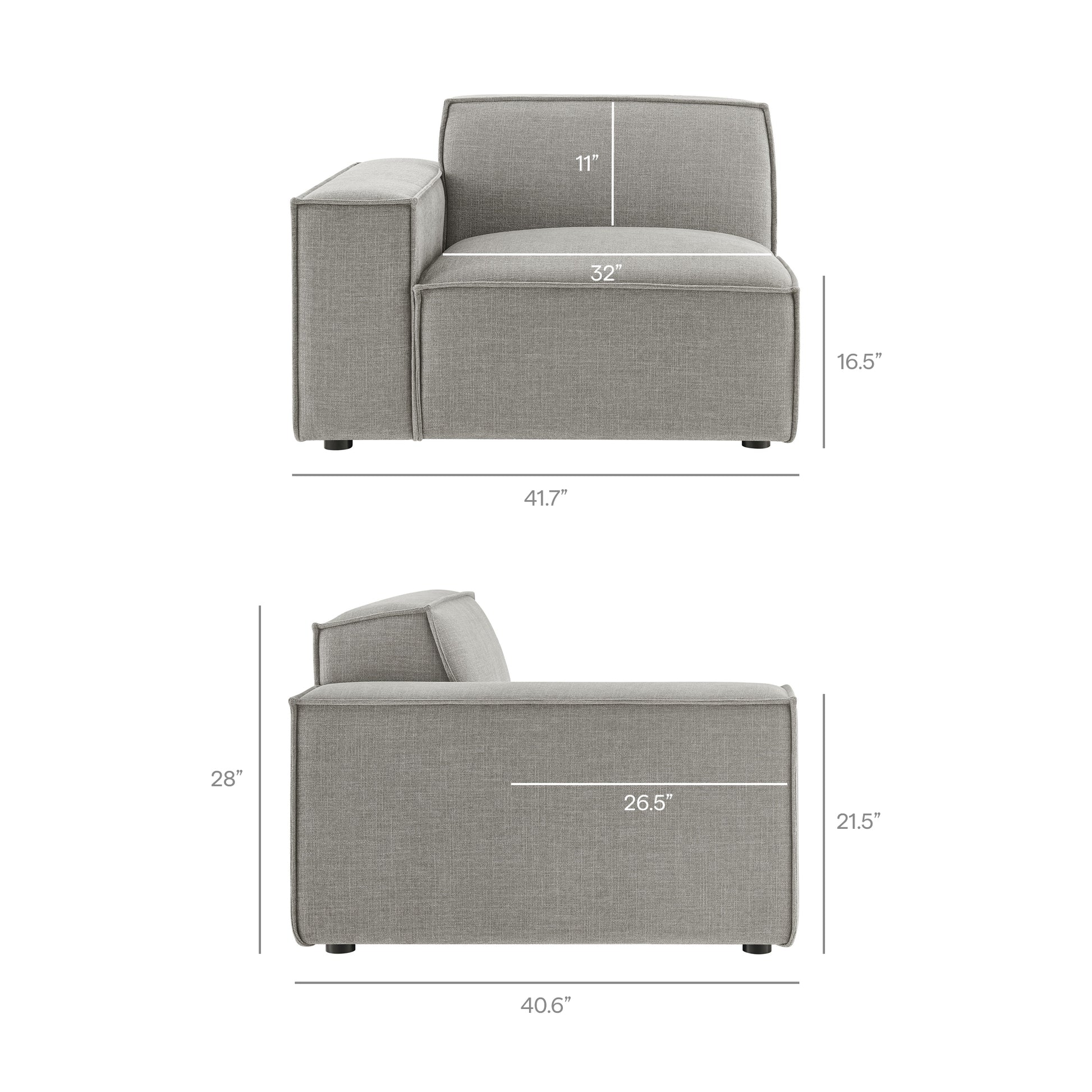 Restore 4-Piece Performance Fabric Upholstered Modular Sofa Set with Ottoman by Modway