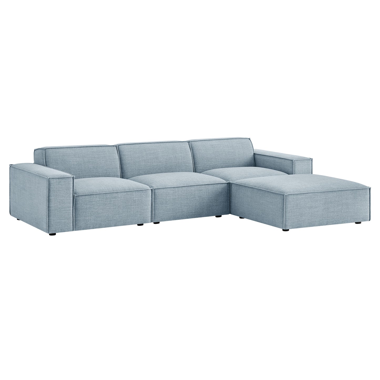 Restore 4-Piece Performance Fabric Upholstered Modular Sofa Set with Ottoman by Modway