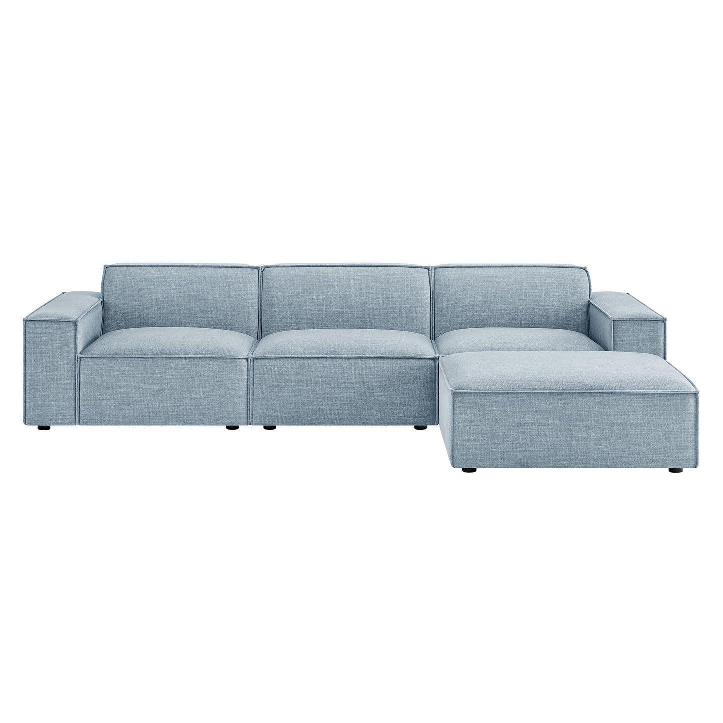 Restore 4-Piece Performance Fabric Upholstered Modular Sofa Set with Ottoman by Modway