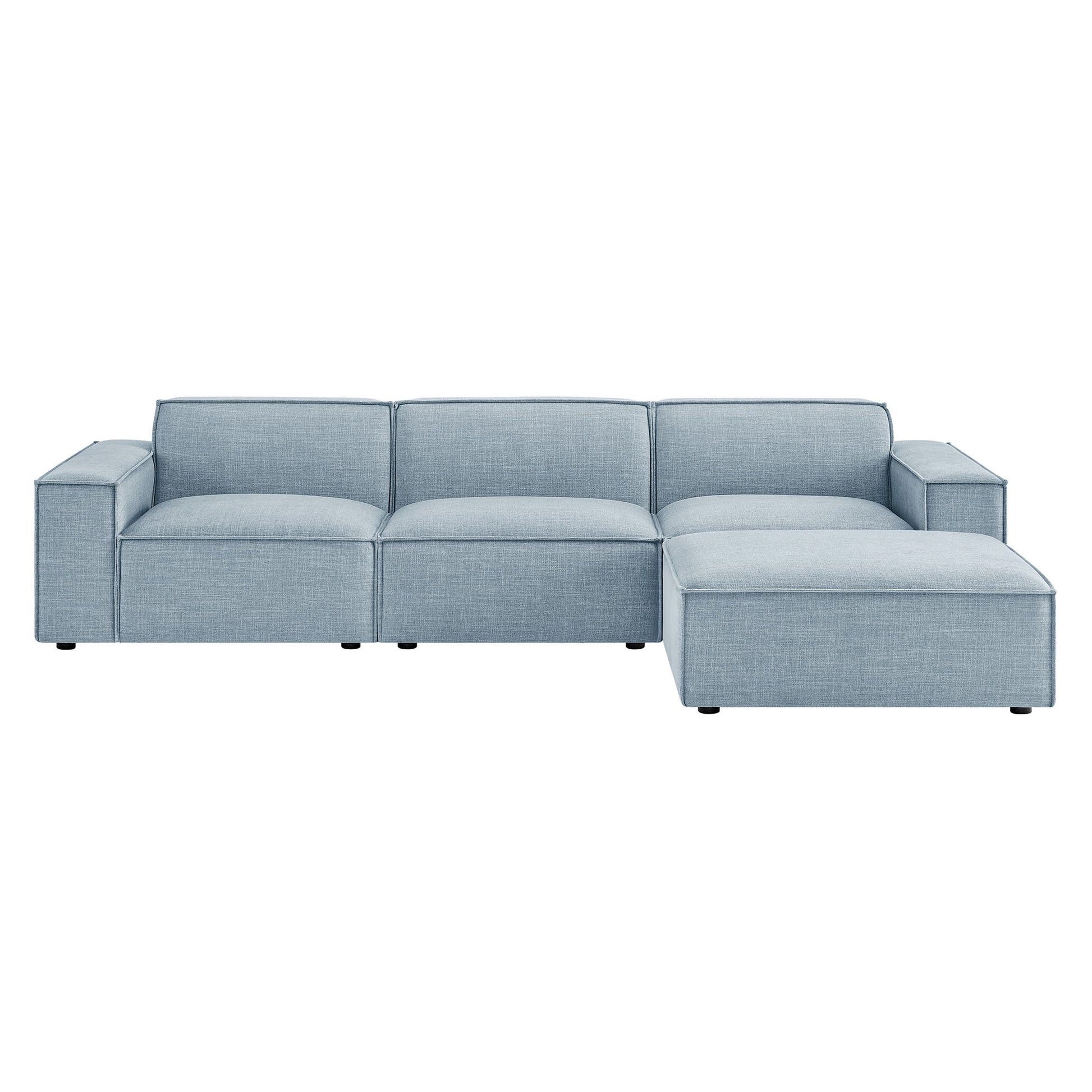Restore 4-Piece Performance Fabric Upholstered Modular Sofa Set with Ottoman by Modway