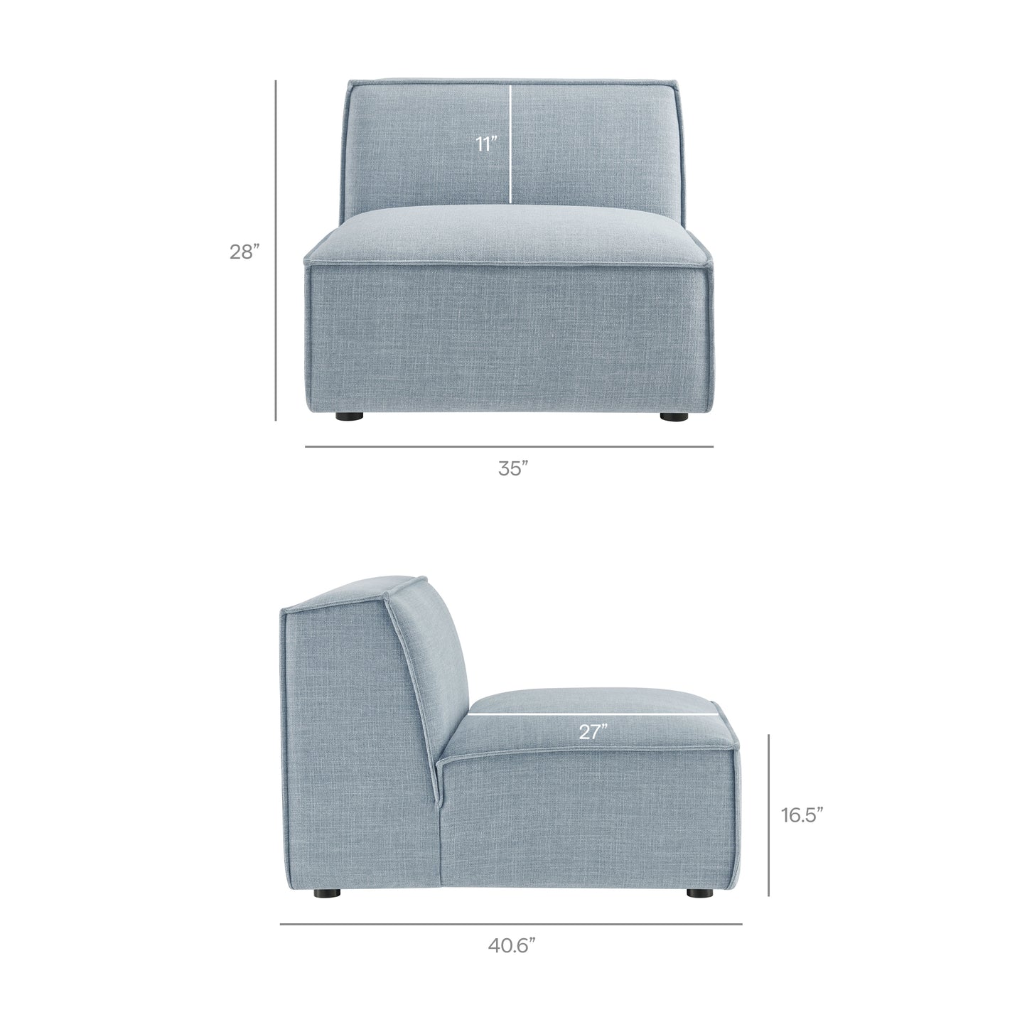 Restore 4-Piece Performance Fabric Upholstered Modular Sofa Set with Ottoman by Modway
