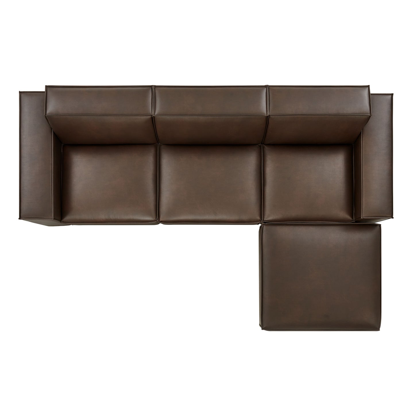 Restore 4-Piece Vegan Leather Modular Sofa Set with Ottoman by Modway