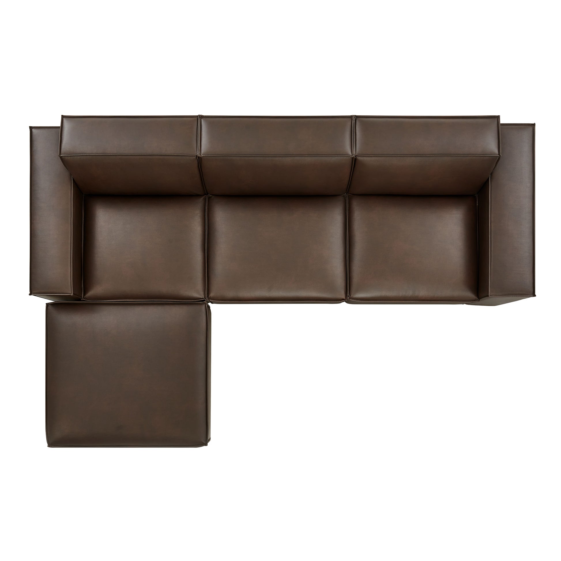 Restore 4-Piece Vegan Leather Modular Sofa Set with Ottoman by Modway