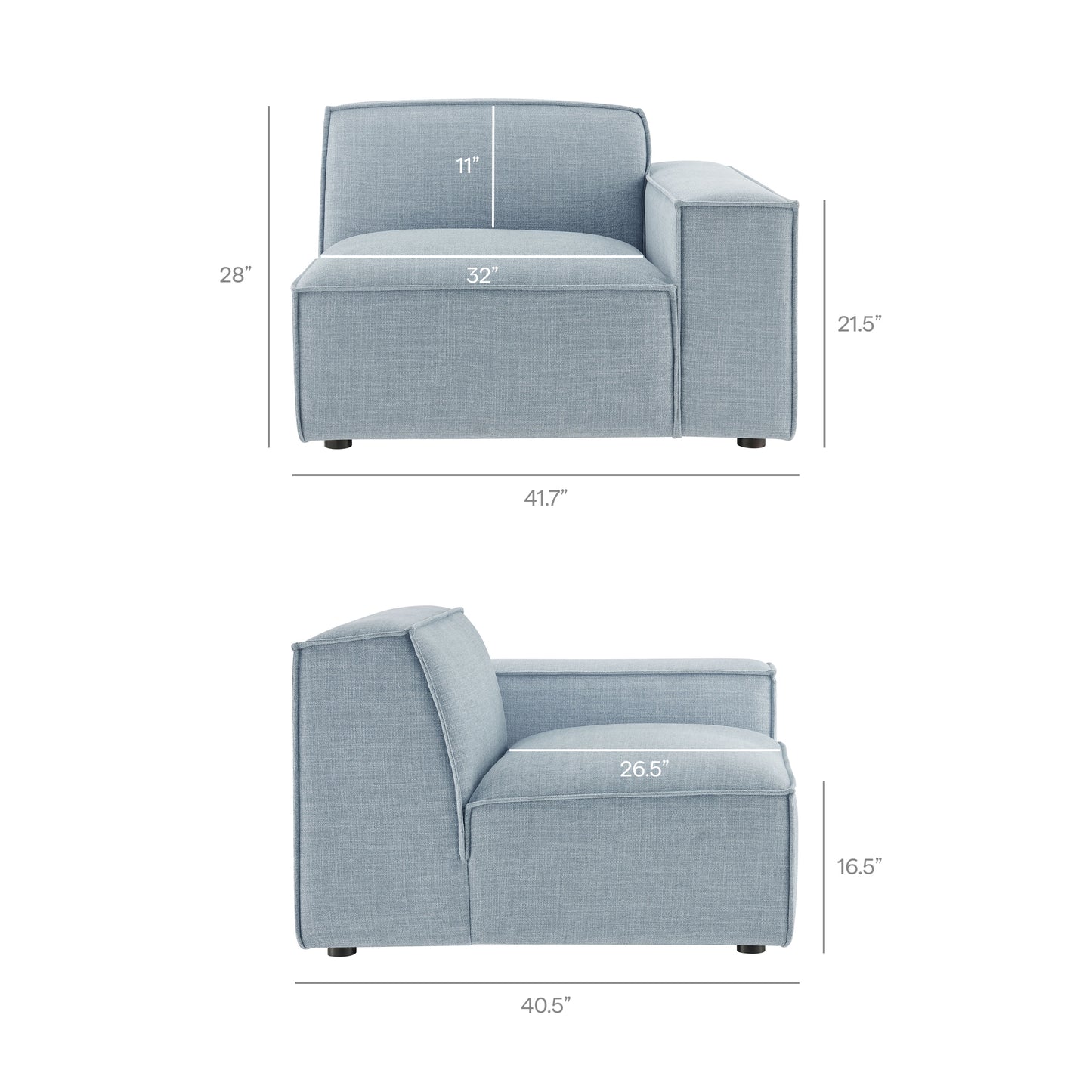 Restore 5-Piece Performance Fabric Upholstered Modular L-Shaped Sofa by Modway