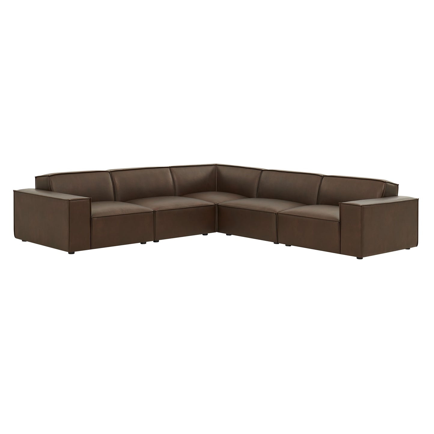 Restore 5-Piece Vegan Leather Modular L-Shaped Sofa by Modway
