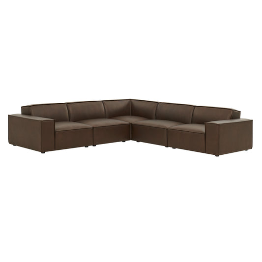 Restore 5-Piece Vegan Leather Modular L-Shaped Sofa by Modway