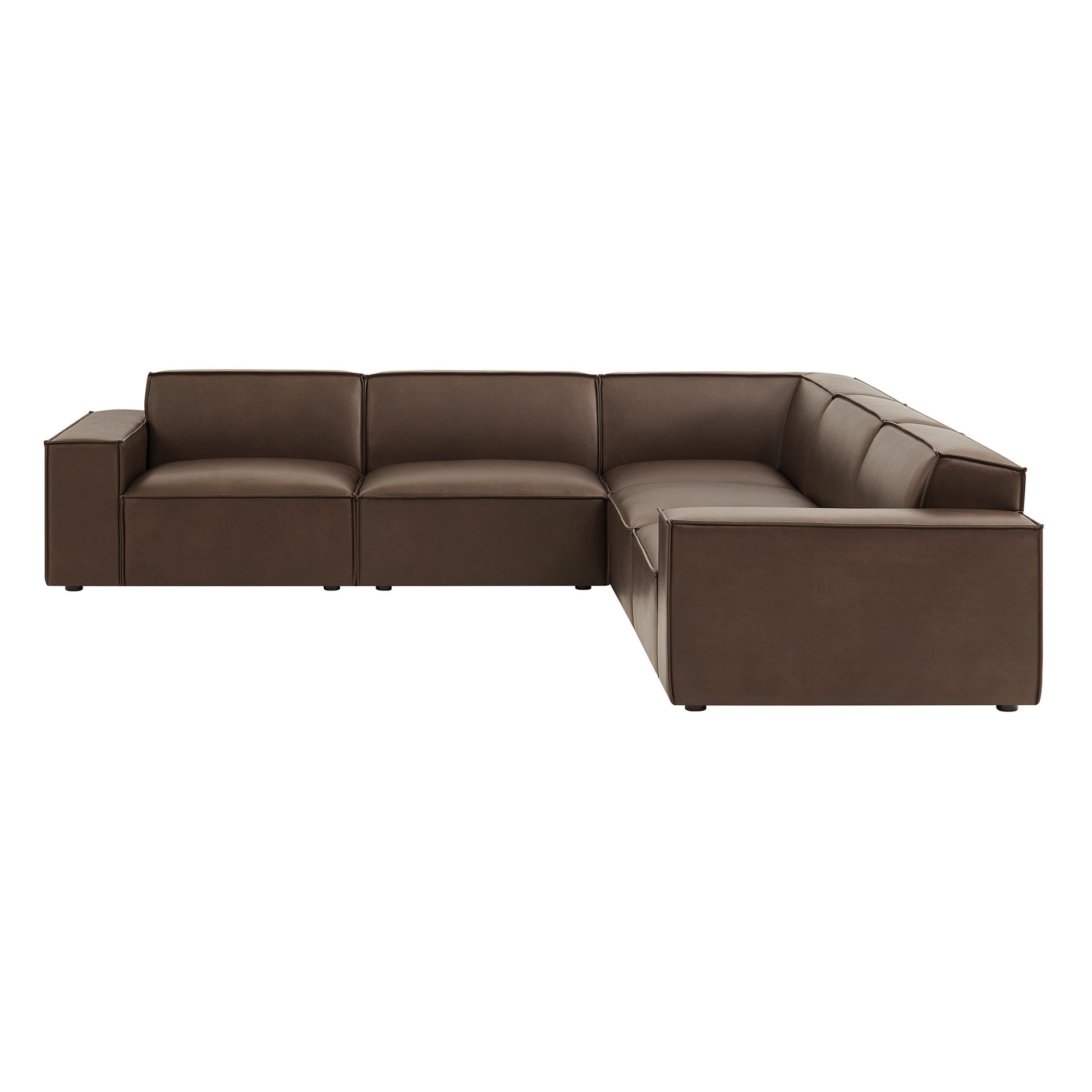 Restore 5-Piece Vegan Leather Modular L-Shaped Sofa by Modway