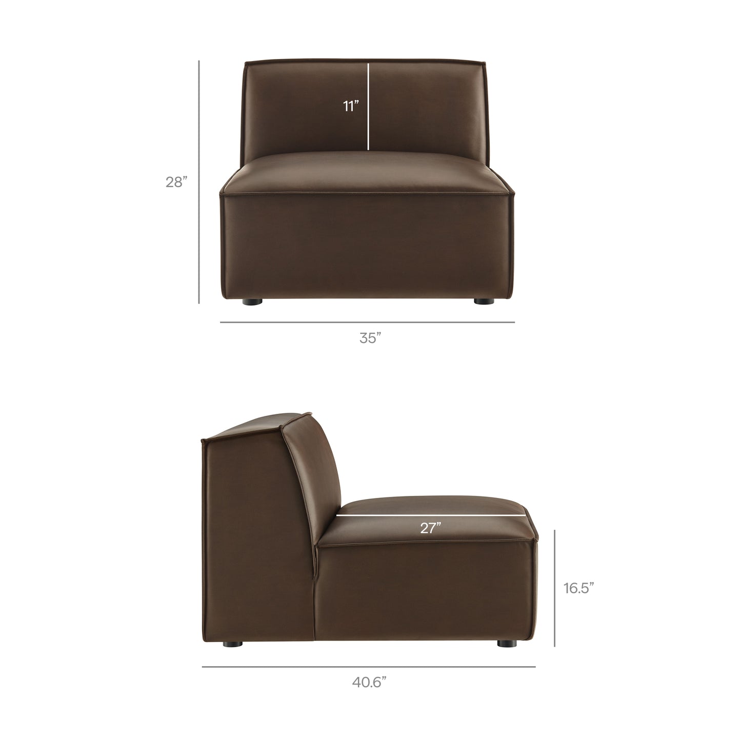 Restore 5-Piece Vegan Leather Modular L-Shaped Sofa by Modway