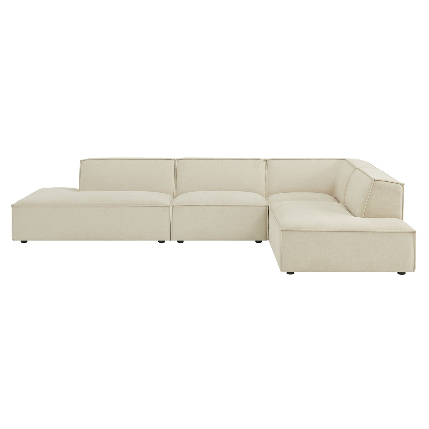Restore 4-Piece Performance Fabric Upholstered Modular L-Shaped Armless Sectional Sofa by Modway