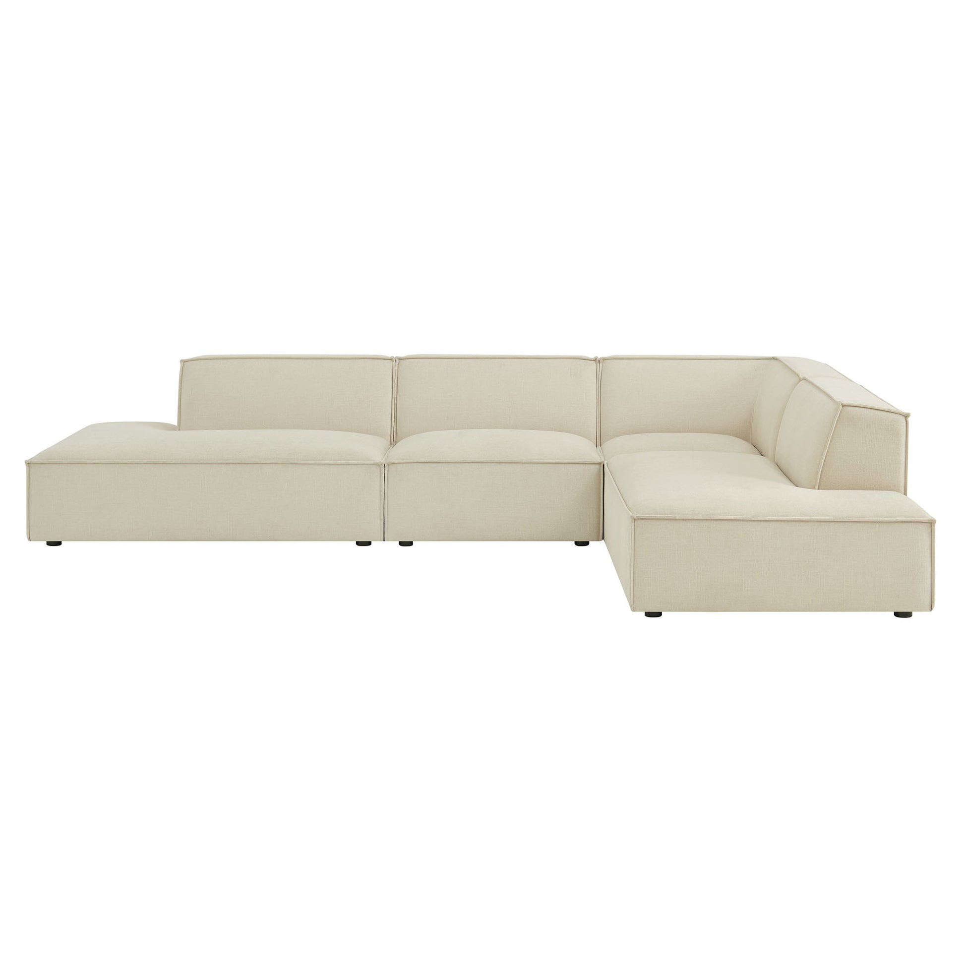 Restore 4-Piece Performance Fabric Upholstered Modular L-Shaped Armless Sectional Sofa by Modway
