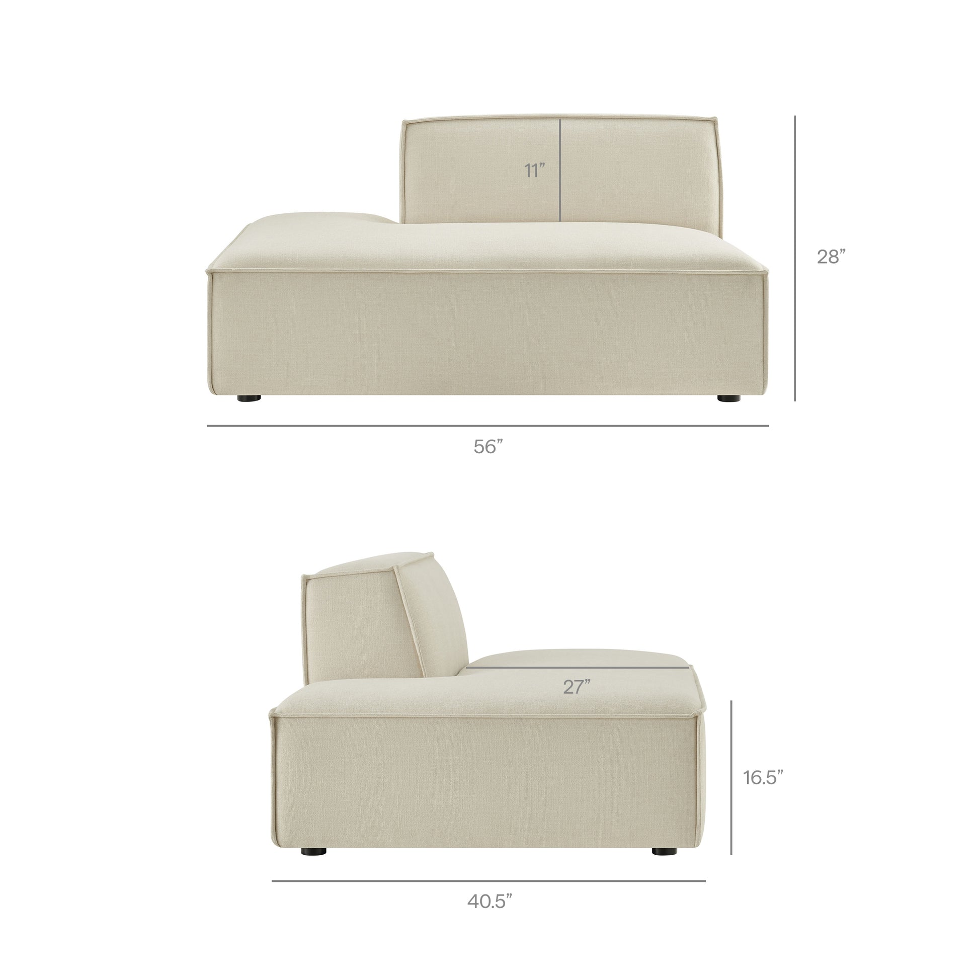 Restore 4-Piece Performance Fabric Upholstered Modular L-Shaped Armless Sectional Sofa by Modway