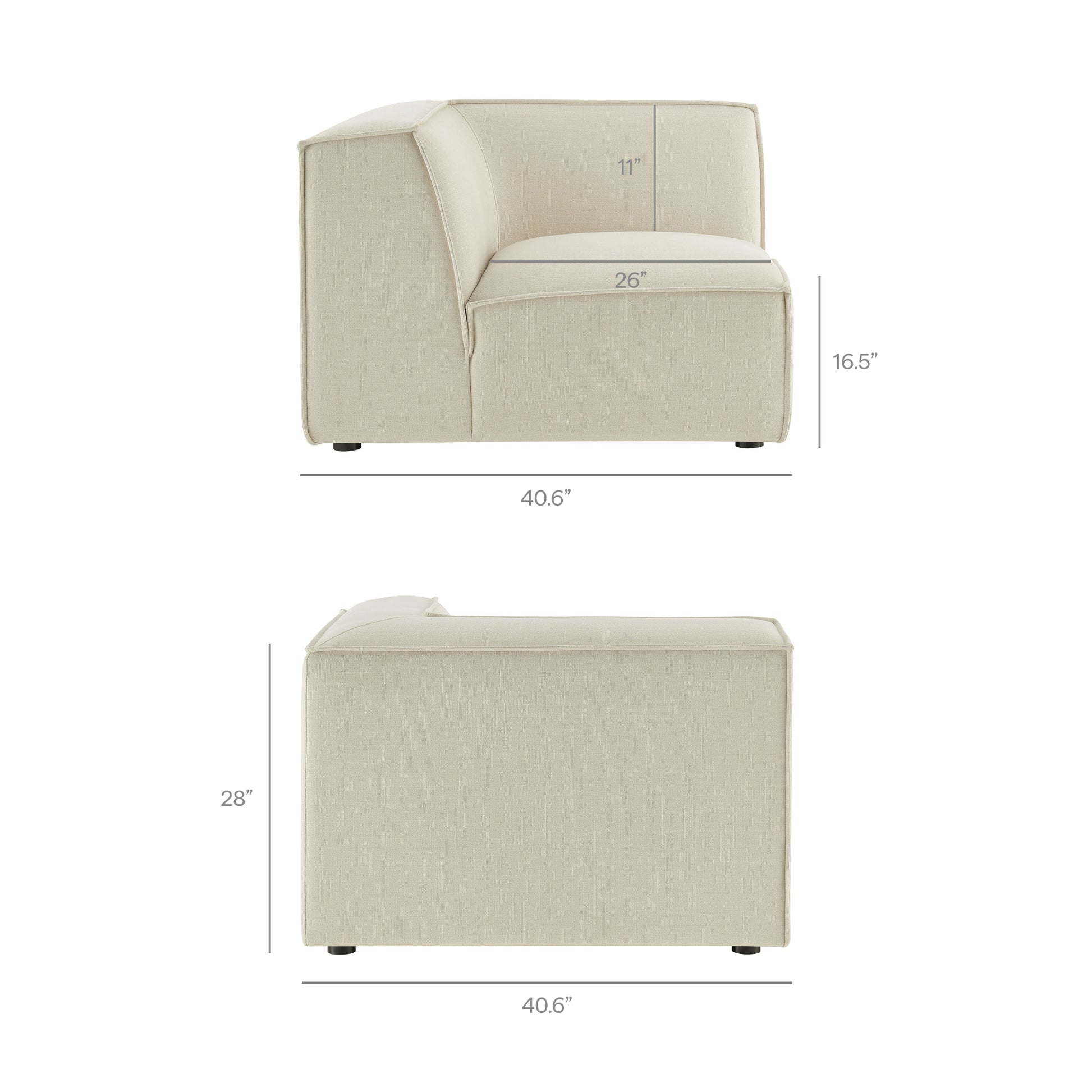 Restore 4-Piece Performance Fabric Upholstered Modular L-Shaped Armless Sectional Sofa by Modway