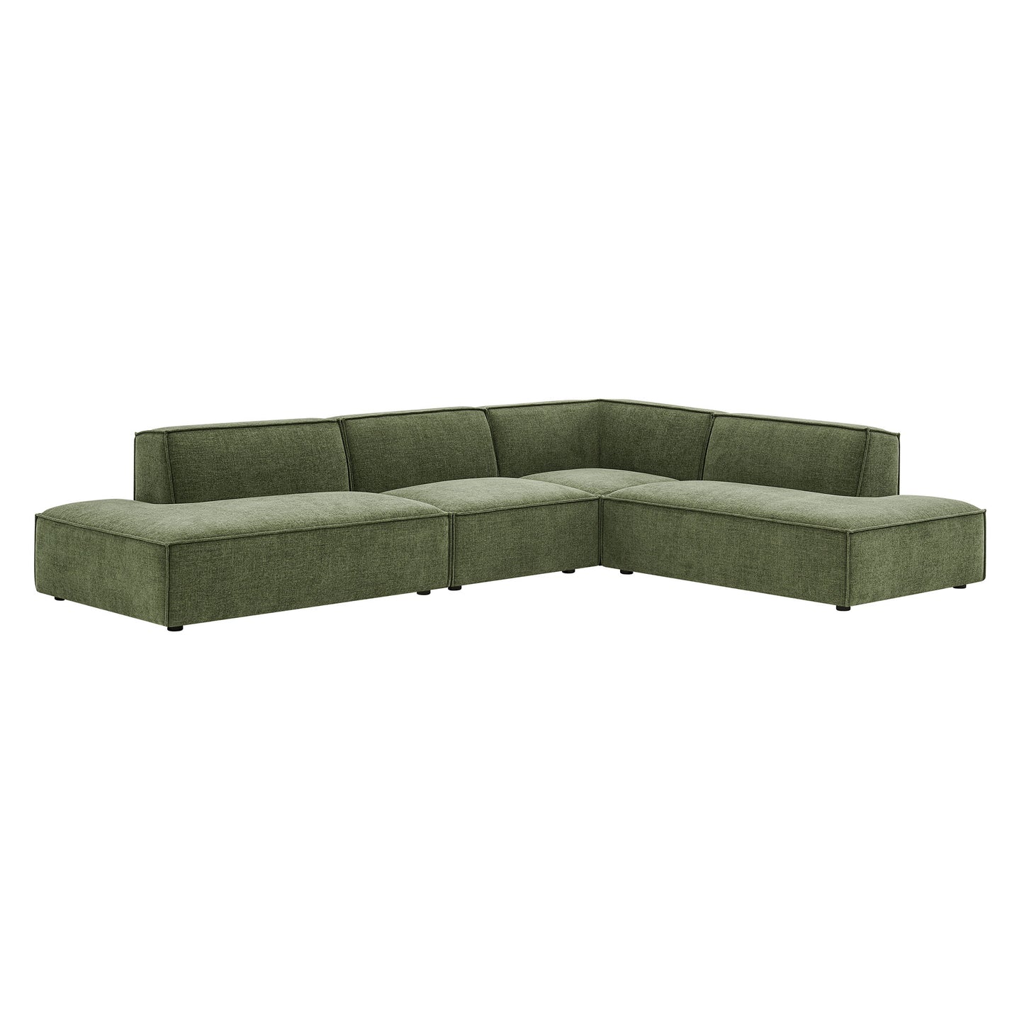 Restore 4-Piece Performance Fabric Upholstered Modular L-Shaped Armless Sectional Sofa by Modway